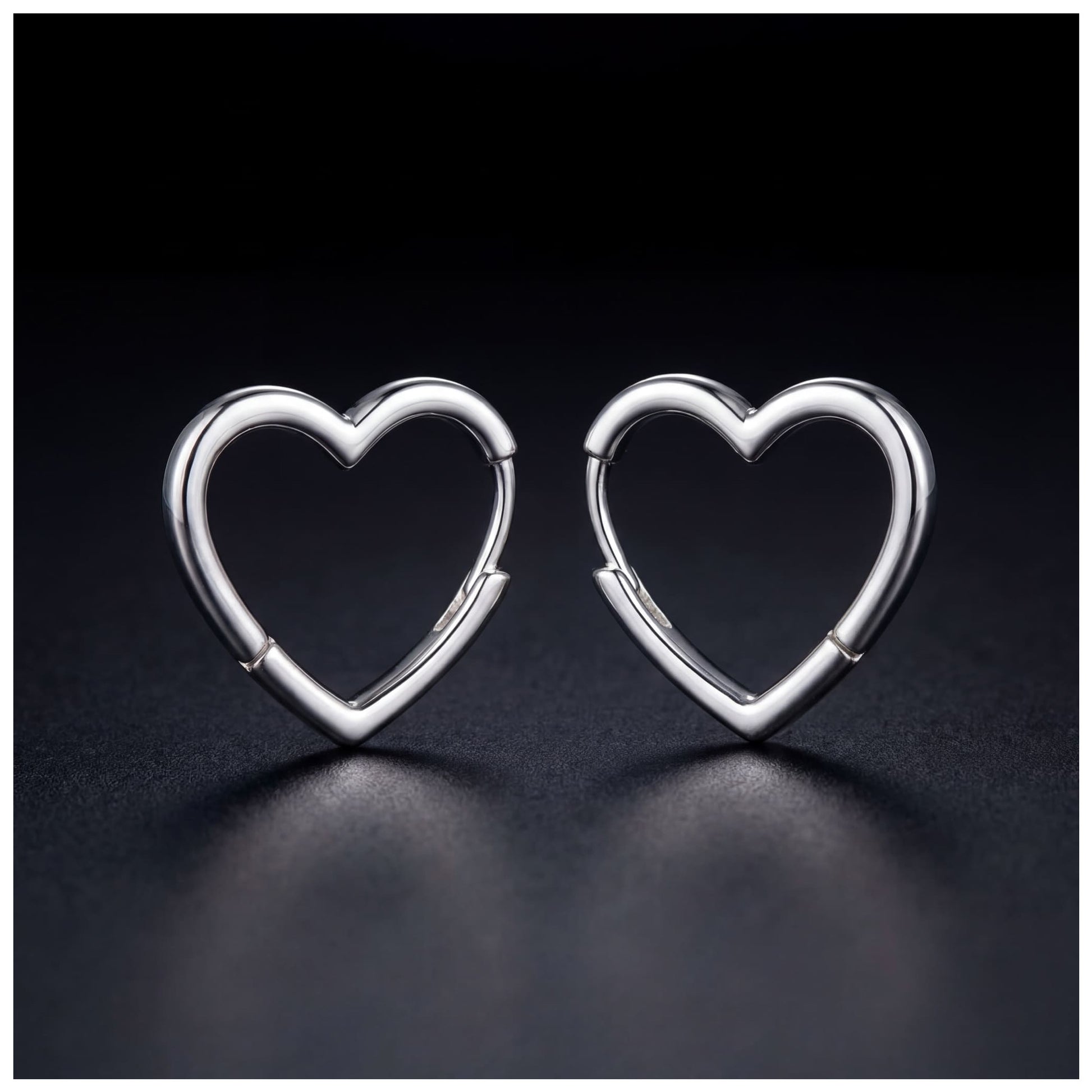925S SILVER" HEART V6" OHRRINGE - ICERAIN JEWELRY