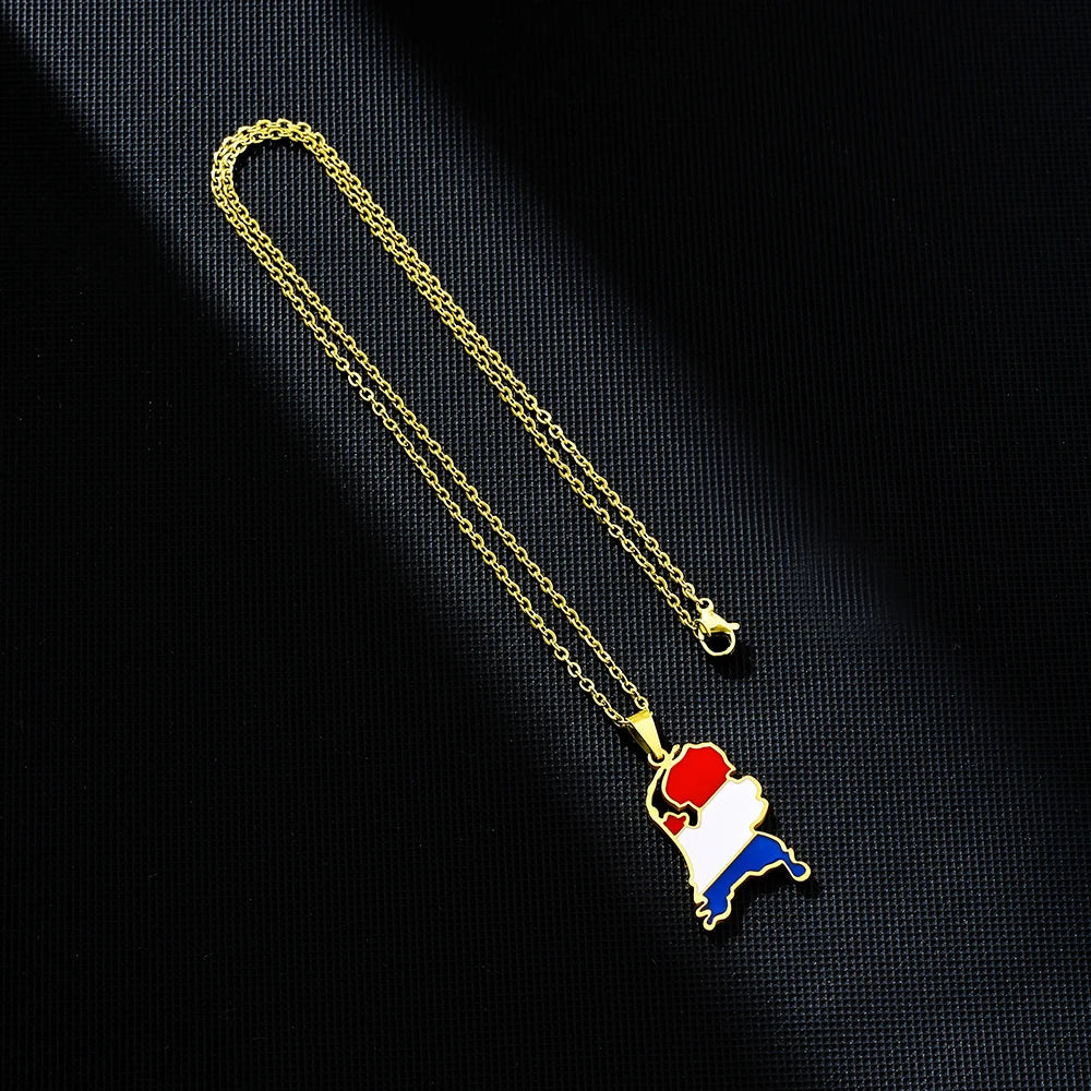 EDELSTAHL "NETHERLANDS" LÄNDERKETTE - ICERAIN JEWELRY