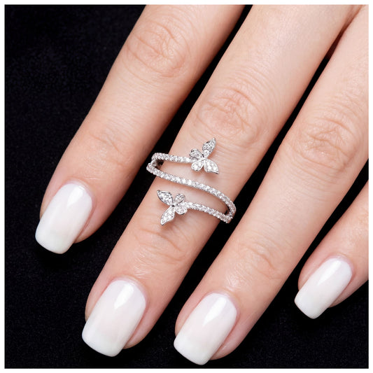 ICED OUT "DOUBLE BUTTERFLY V3" RING - ICERAIN JEWELRY