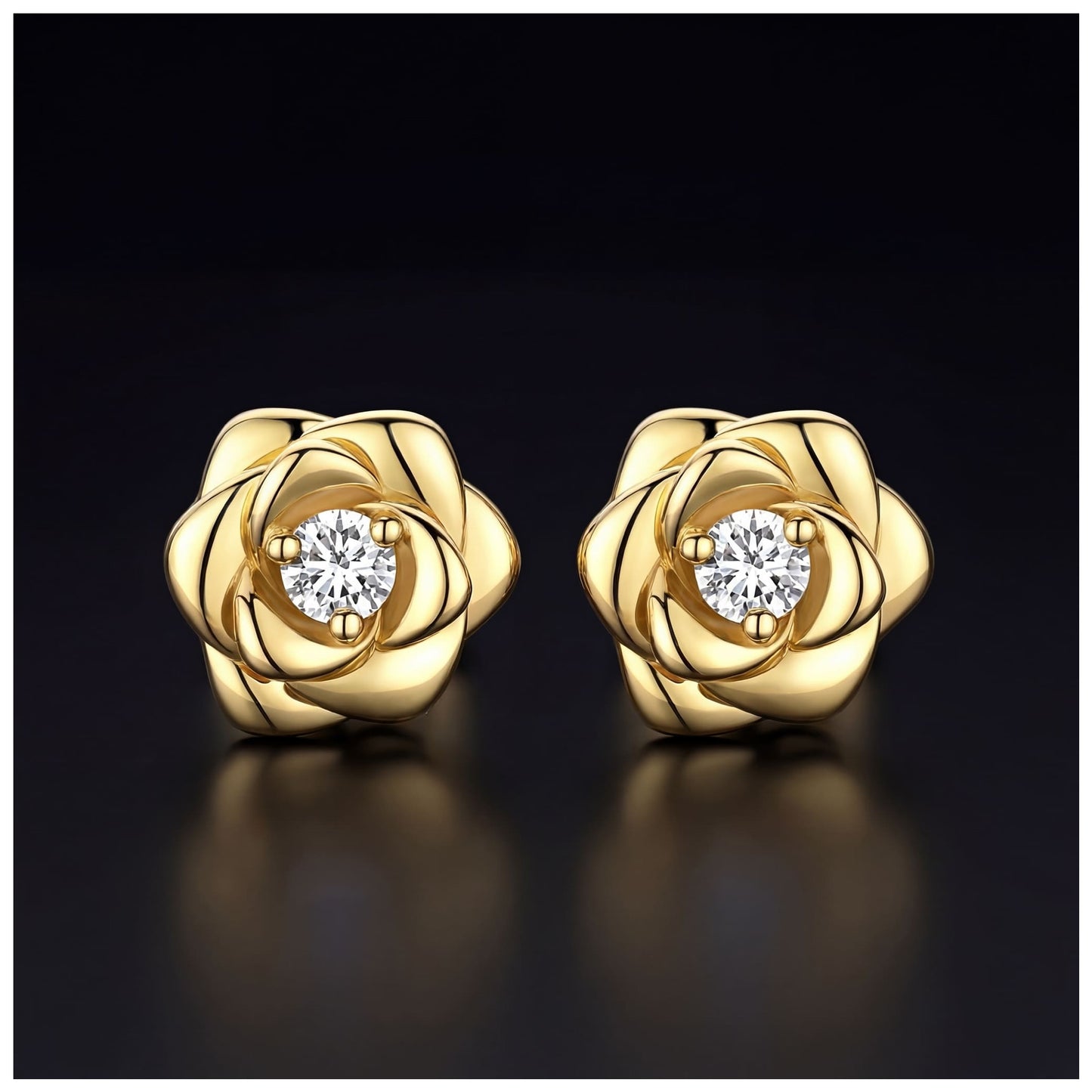 ICED OUT "GOLD ROSE" OHRRINGE - ICERAIN JEWELRY