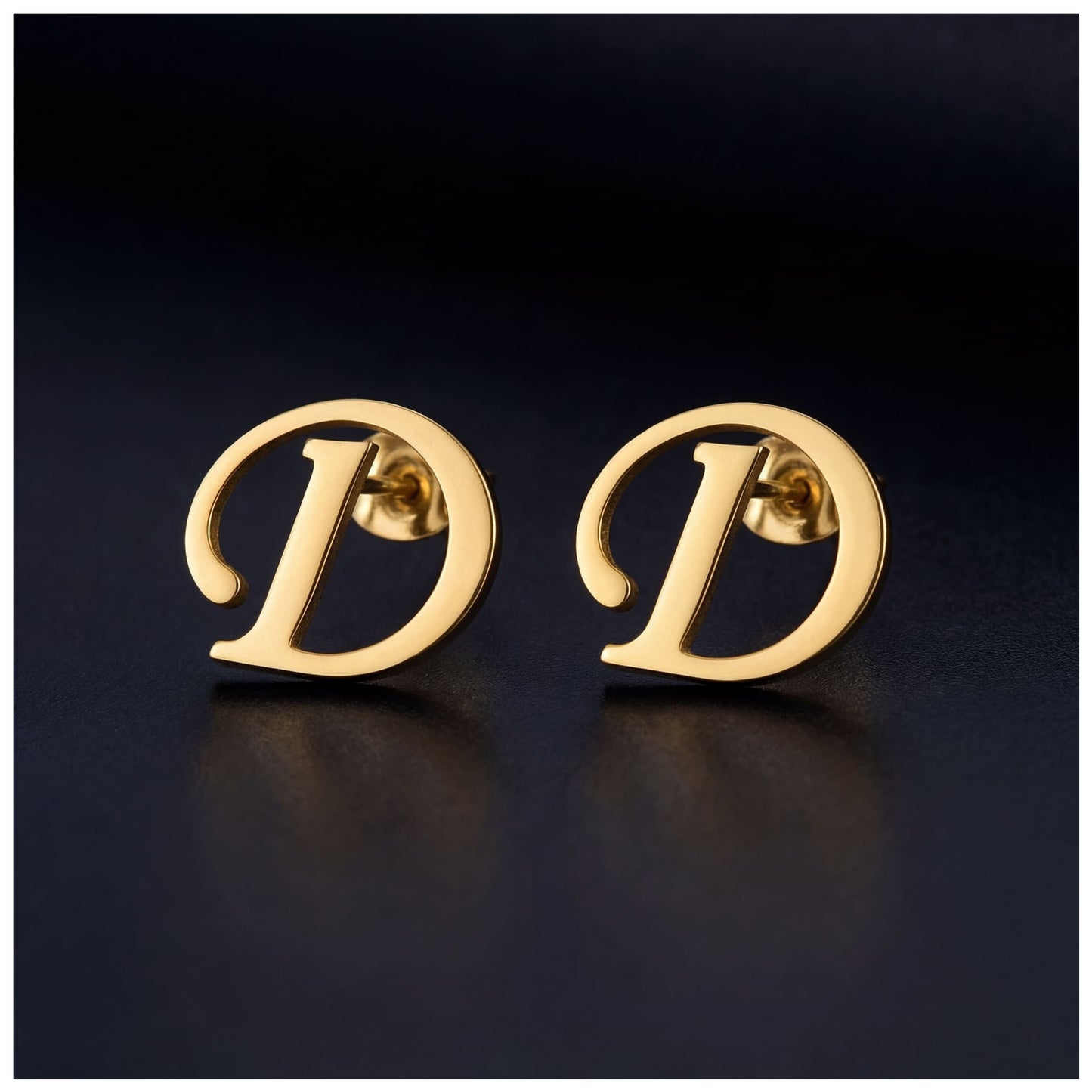 PERSONALISIERTE EDELSTAHL ANFANGSBUCHSTABEN ""SKUR" OHRRINGE - ICERAIN JEWELRY