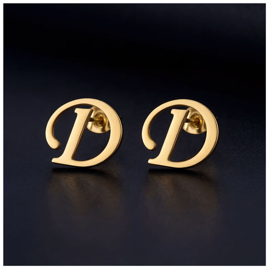 PERSONALISIERTE EDELSTAHL ANFANGSBUCHSTABEN ""SKUR" OHRRINGE - ICERAIN JEWELRY