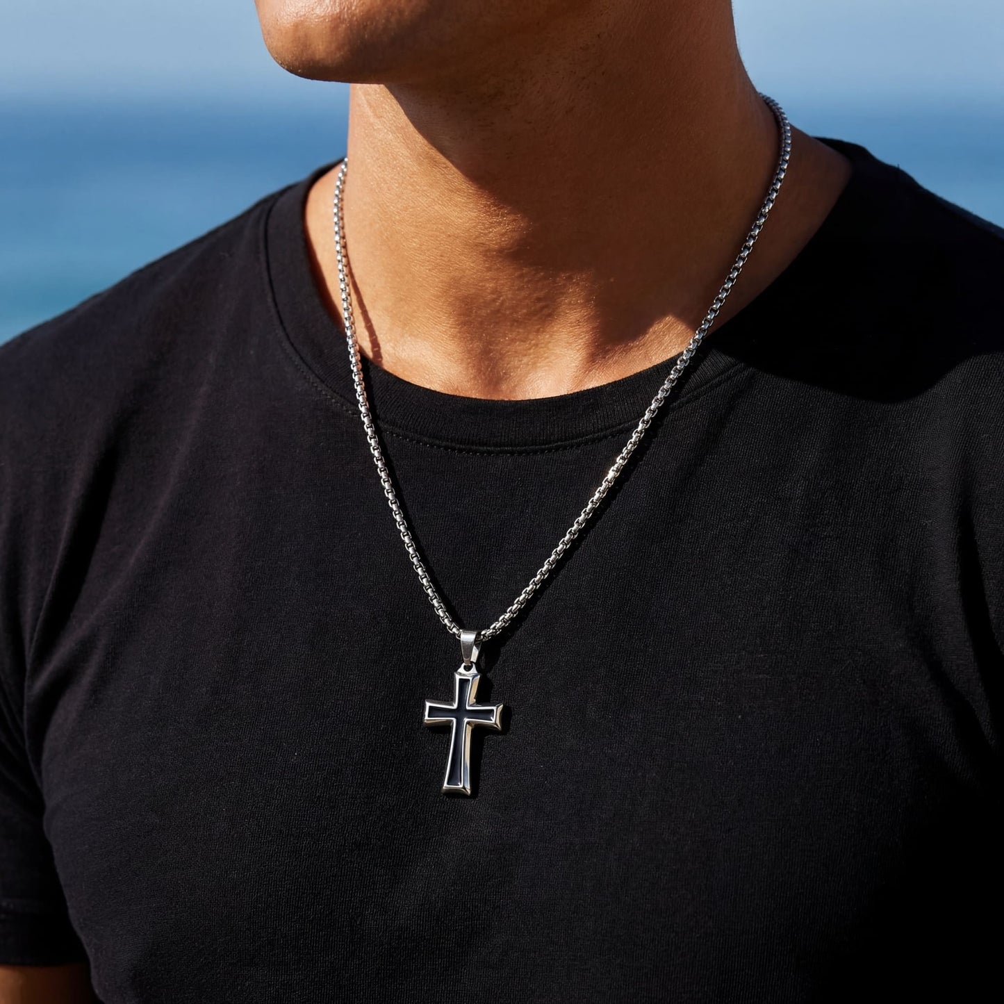 EDELSTAHL "CROSS V2" KETTE - ICERAIN JEWELRY