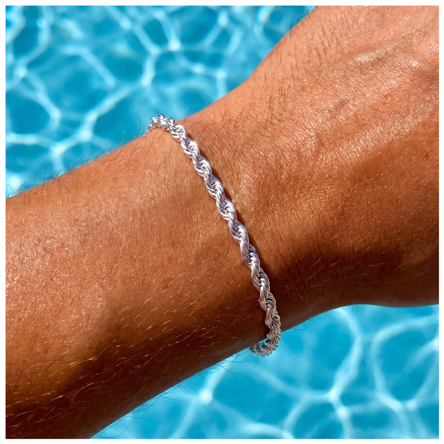 925S SILVER 3MM "ROPE" ARMBAND - ICERAIN JEWELRY