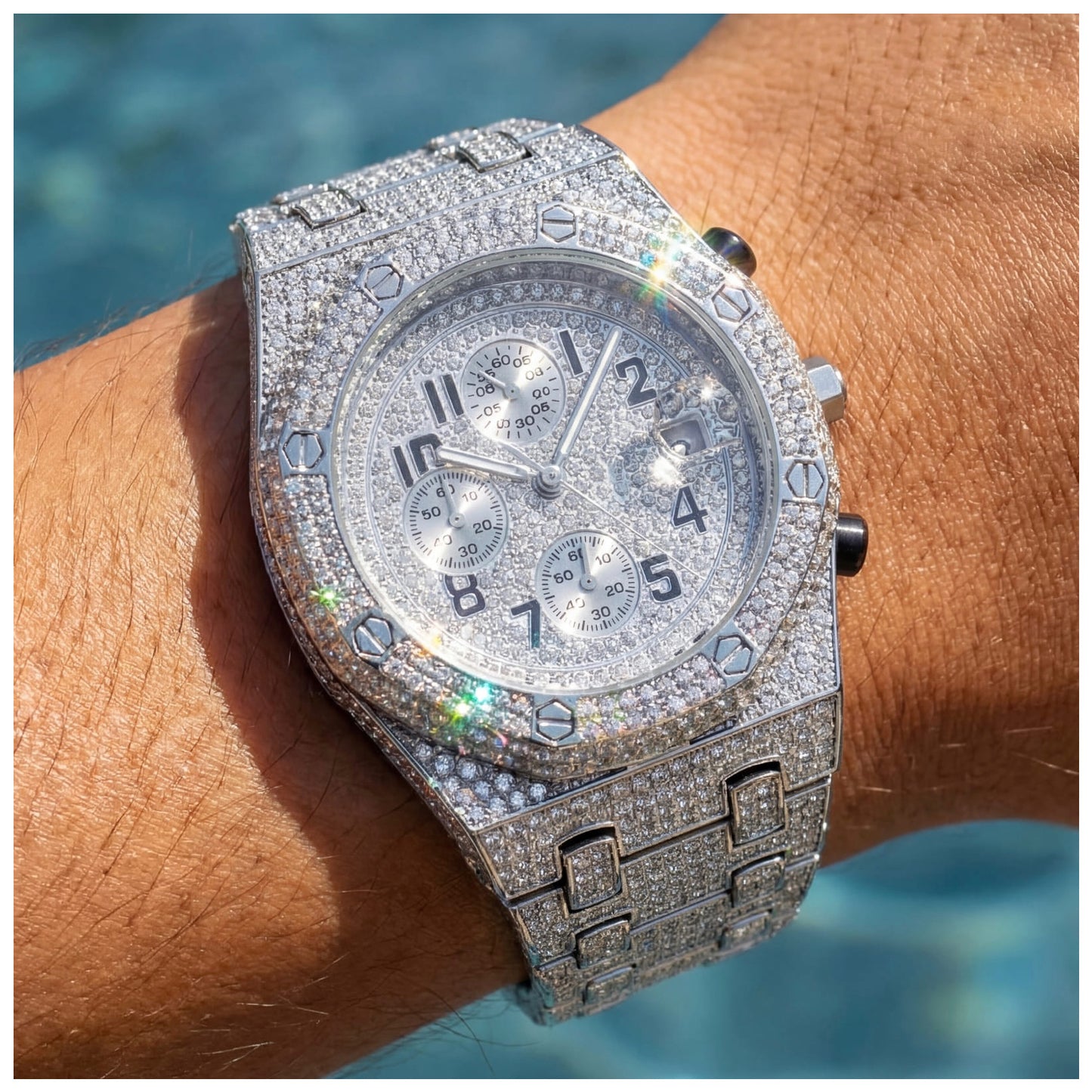 ICED OUT "QUADRIS" UHR - ICERAIN JEWELRY