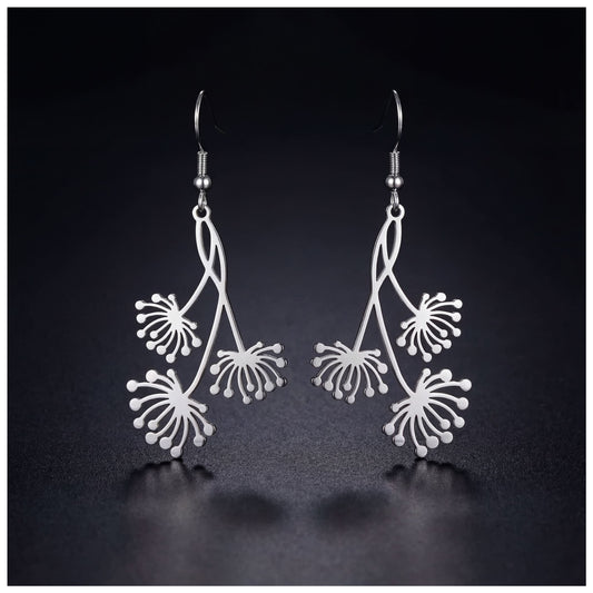 EDELSTAHL "SILVER FLOWER" OHRRINGE - ICERAIN JEWELRY