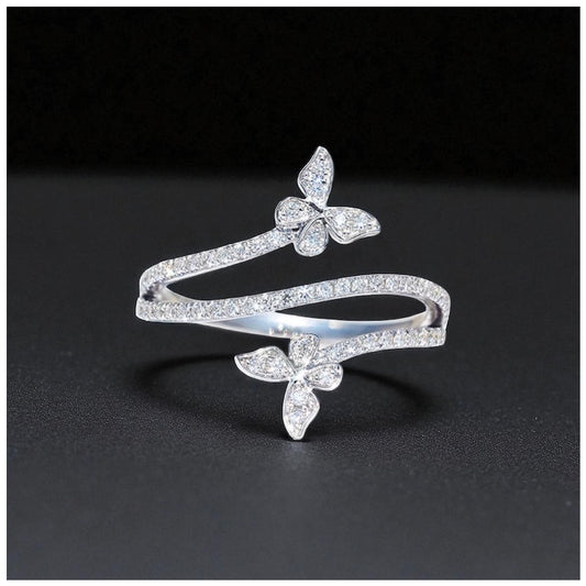 ICED OUT "DOUBLE BUTTERFLY V3" RING - ICERAIN JEWELRY