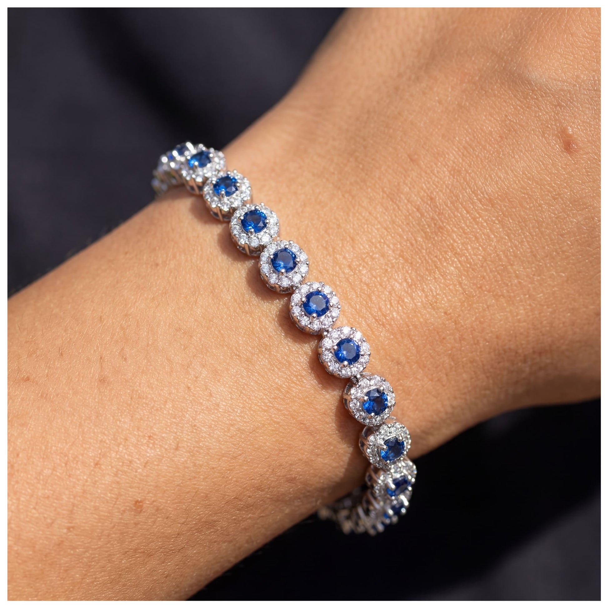 ICED OUT "BLUE CUSTLER" ARMBAND - ICERAIN JEWELRY