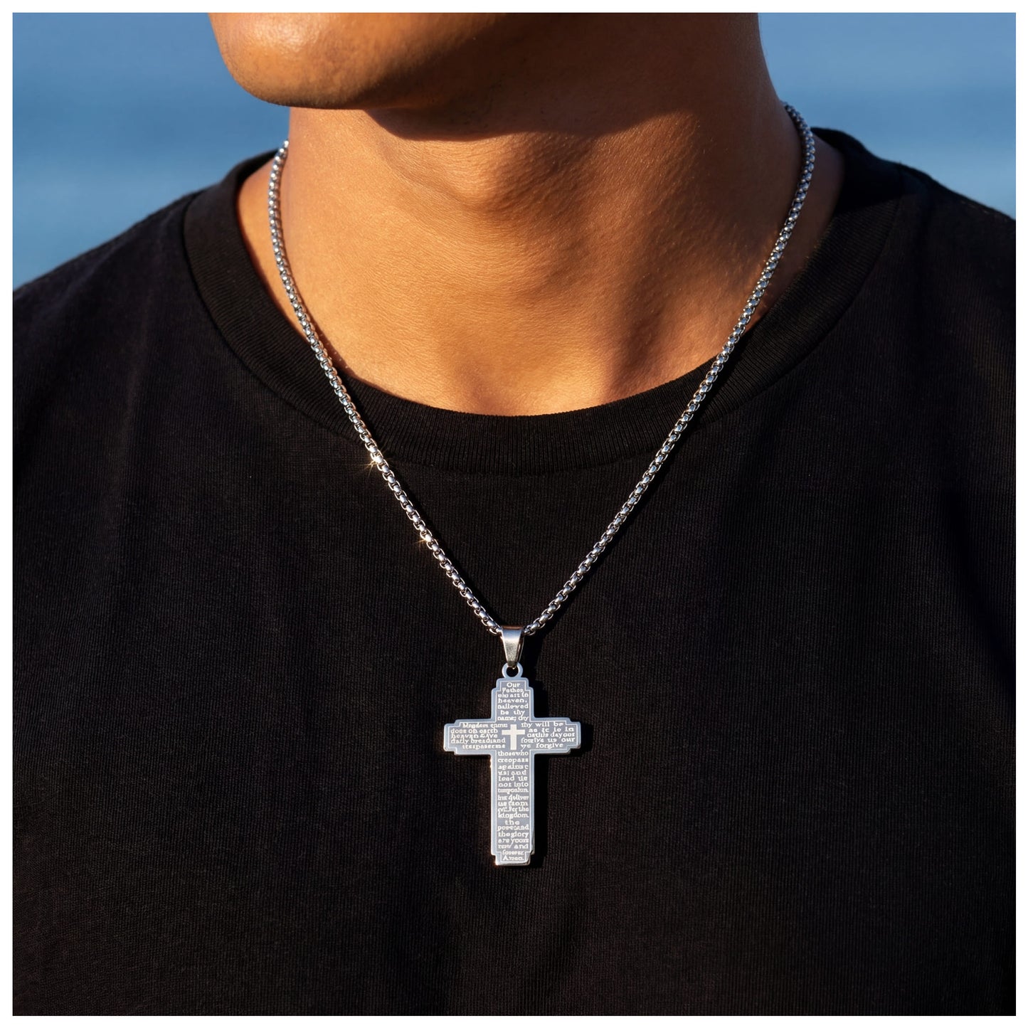 EDELSTAHL "AMEN CROSS" KETTE - ICERAIN JEWELRY