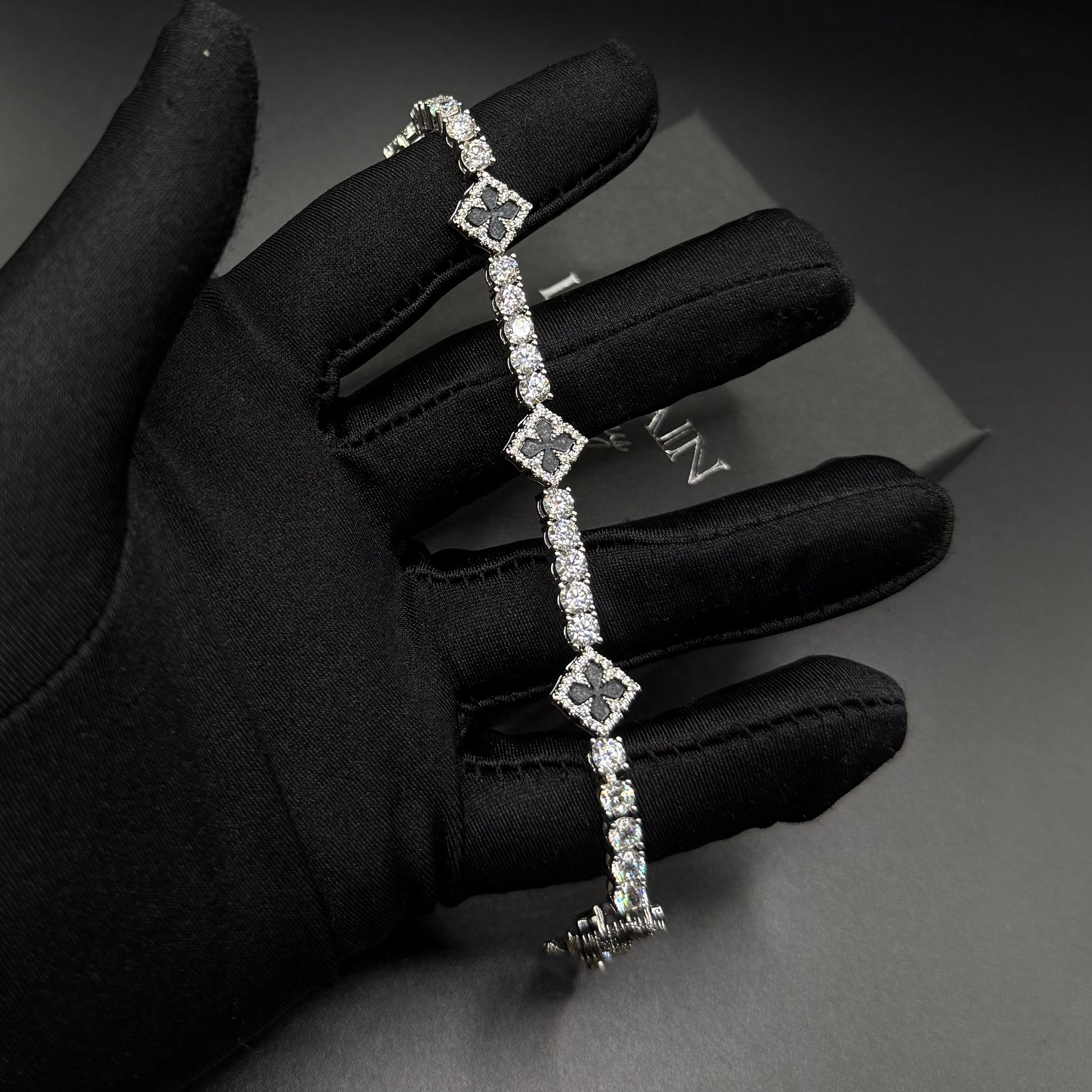 ICED OUT "BLACK CLOVER TENNIS V2" ARMBAND - ICERAIN JEWELRY