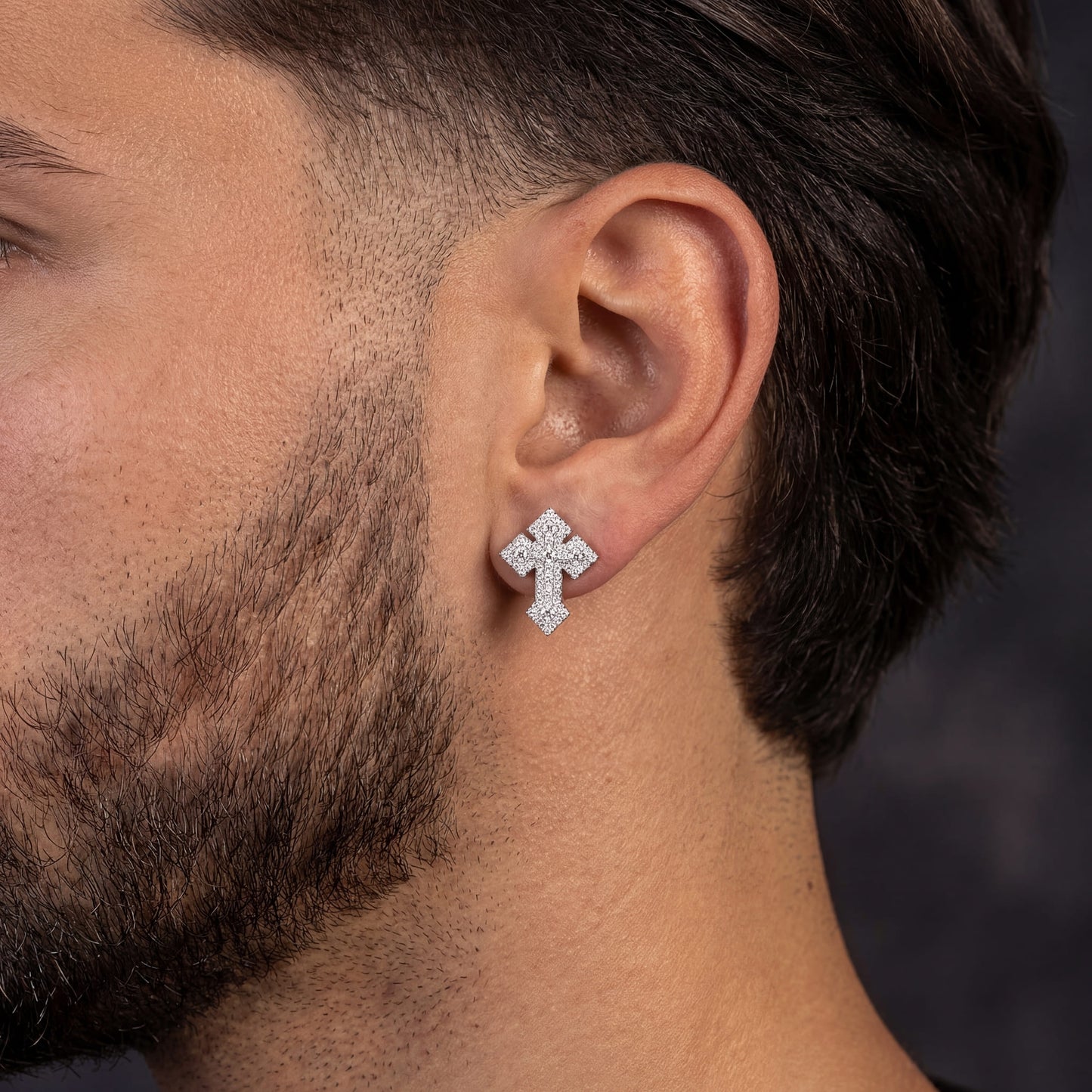 ICED OUT "CROSS V2" OHRRINGE - ICERAIN JEWELRY
