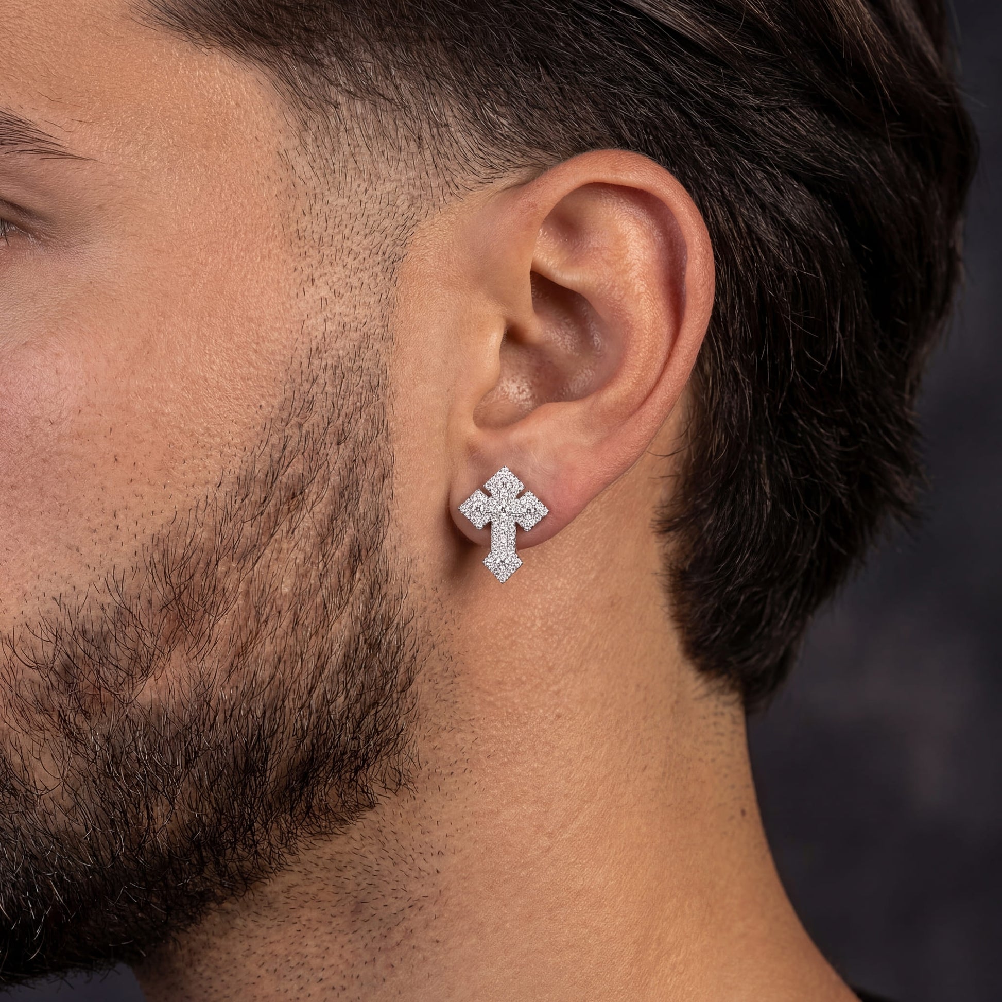 ICED OUT "CROSS V2" OHRRINGE - ICERAIN JEWELRY