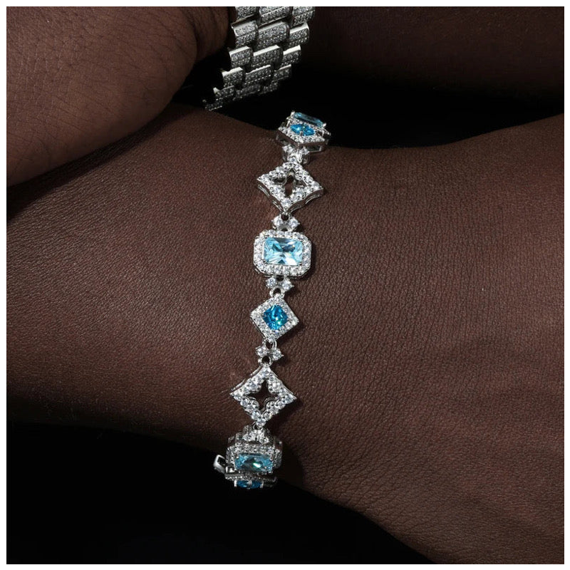 ICED OUT 13MM MOISSANITE "BLUNOVA" WEISSGOLD 925S SILVER ARMBAND - ICERAIN JEWELRY