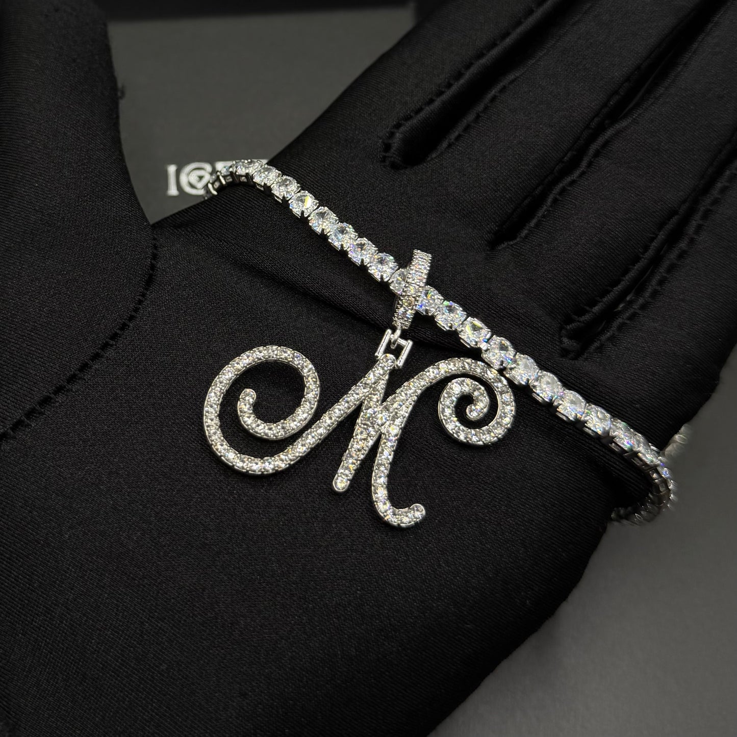 PERSONALISIERTE ICED OUT ANFANGSBUCHSTABEN "CUBIC" KETTE - ICERAIN JEWELRY