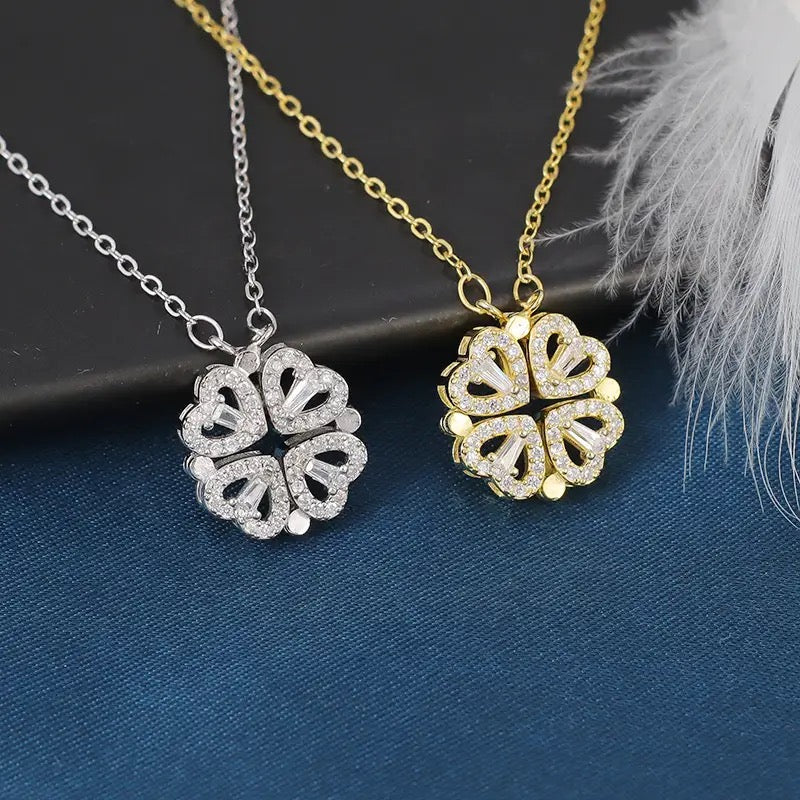 ICED OUT "SILVER MAGNET CLOVER" KETTE