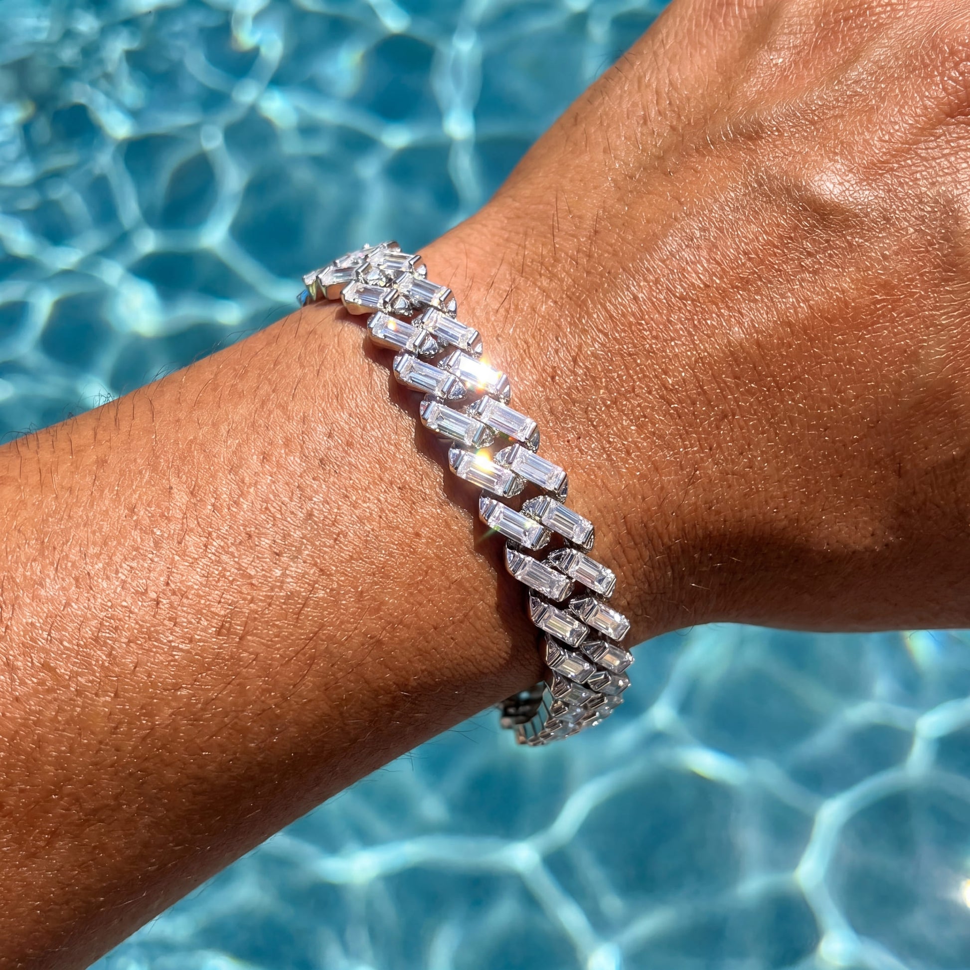 ICED OUT 12MM "SILVER PRONG CUBAN V2" ARMBAND - ICERAIN JEWELRY