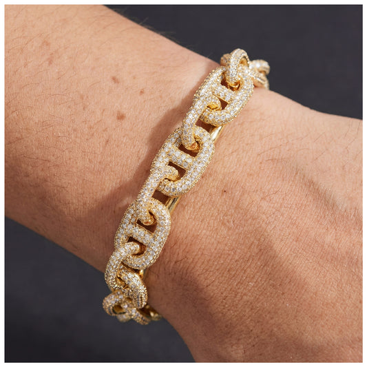 ICED OUT 15MM "GOLD ARTI" ARMBAND - ICERAIN JEWELRY