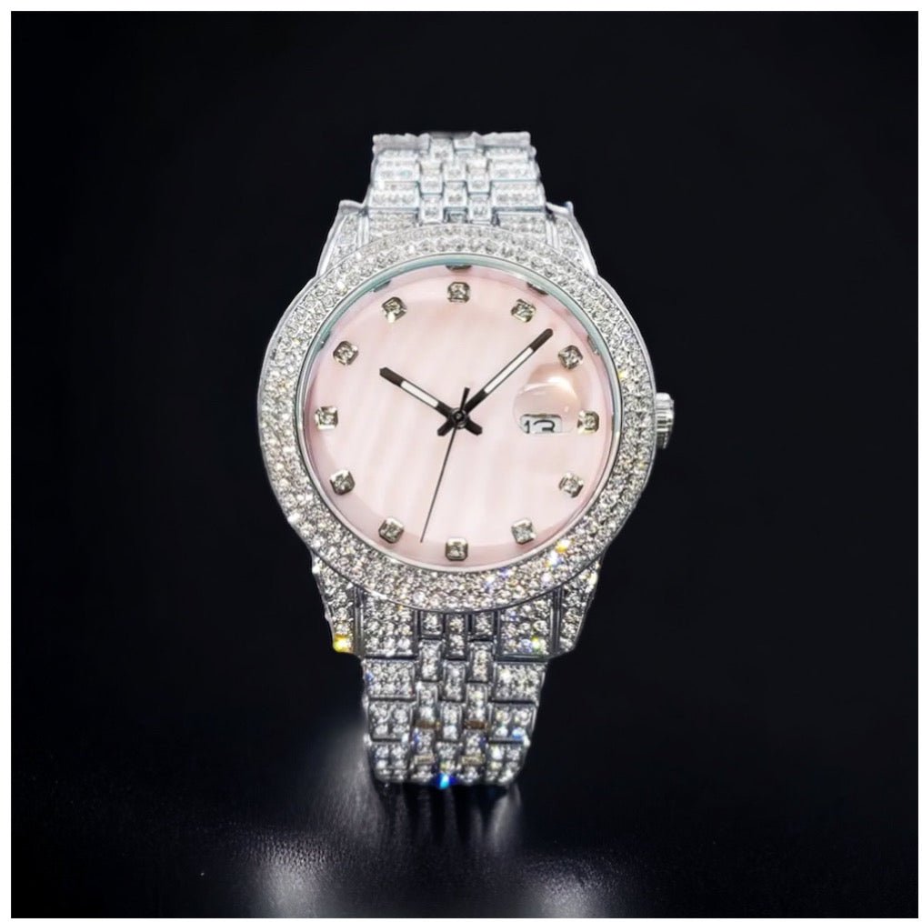 Luxus Designer Iced Out "Principessa" Uhr + Box + Armbandkürzer