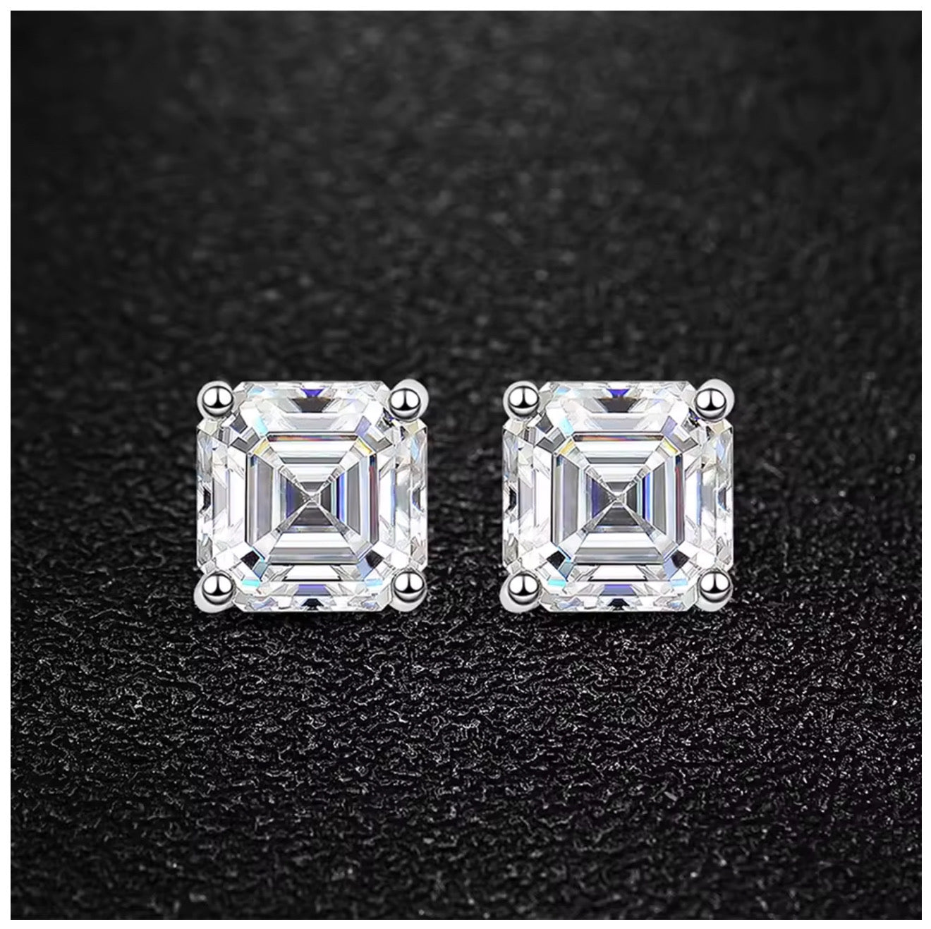 ICED OUT 7MM MOISSANITE "SILVERSTAR V2" WEISSGOLD 925S SILVER OHRRINGE - ICERAIN JEWELRY