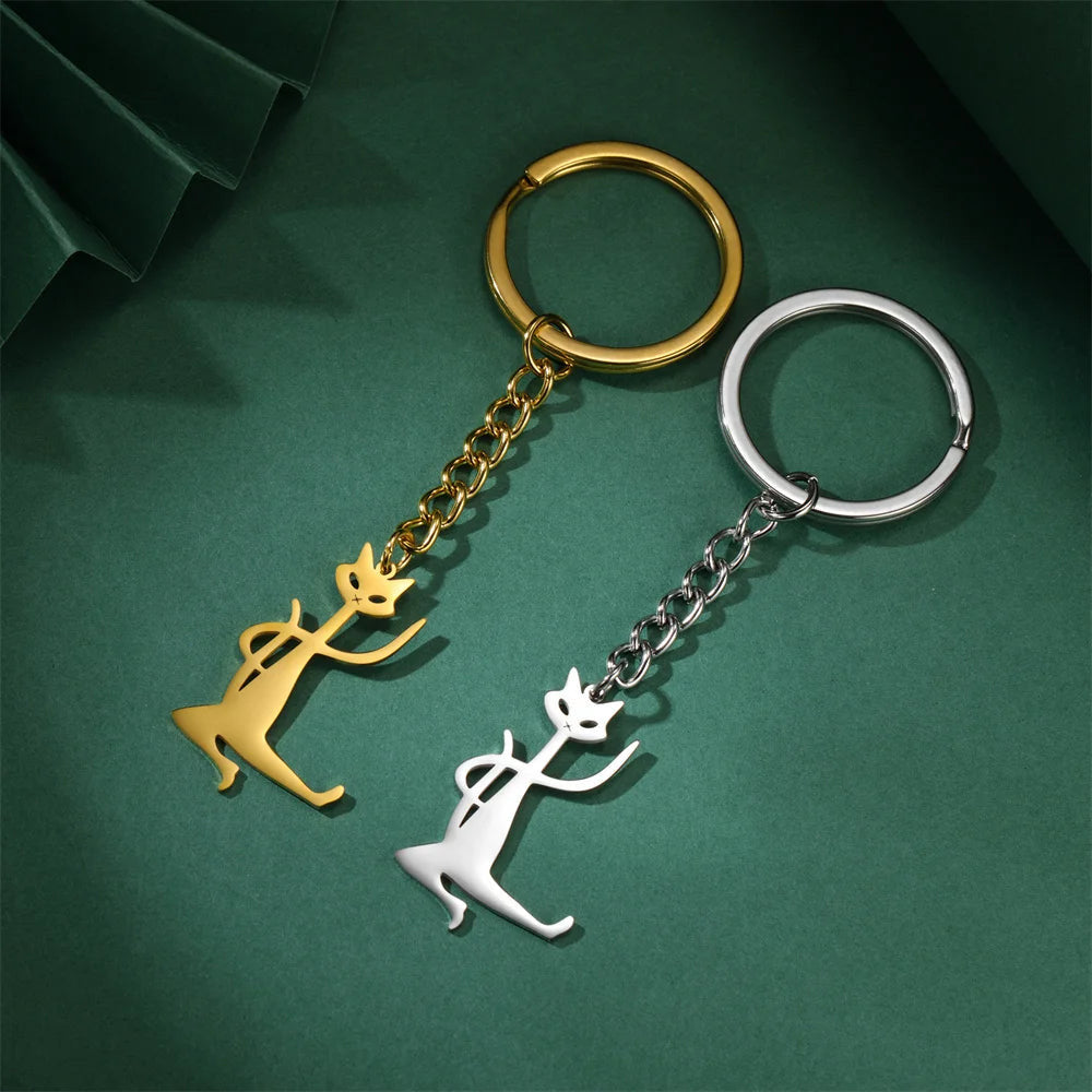 EDELSTAHL "CAT" SCHLÜSSELANHÄNGER - ICERAIN JEWELRY