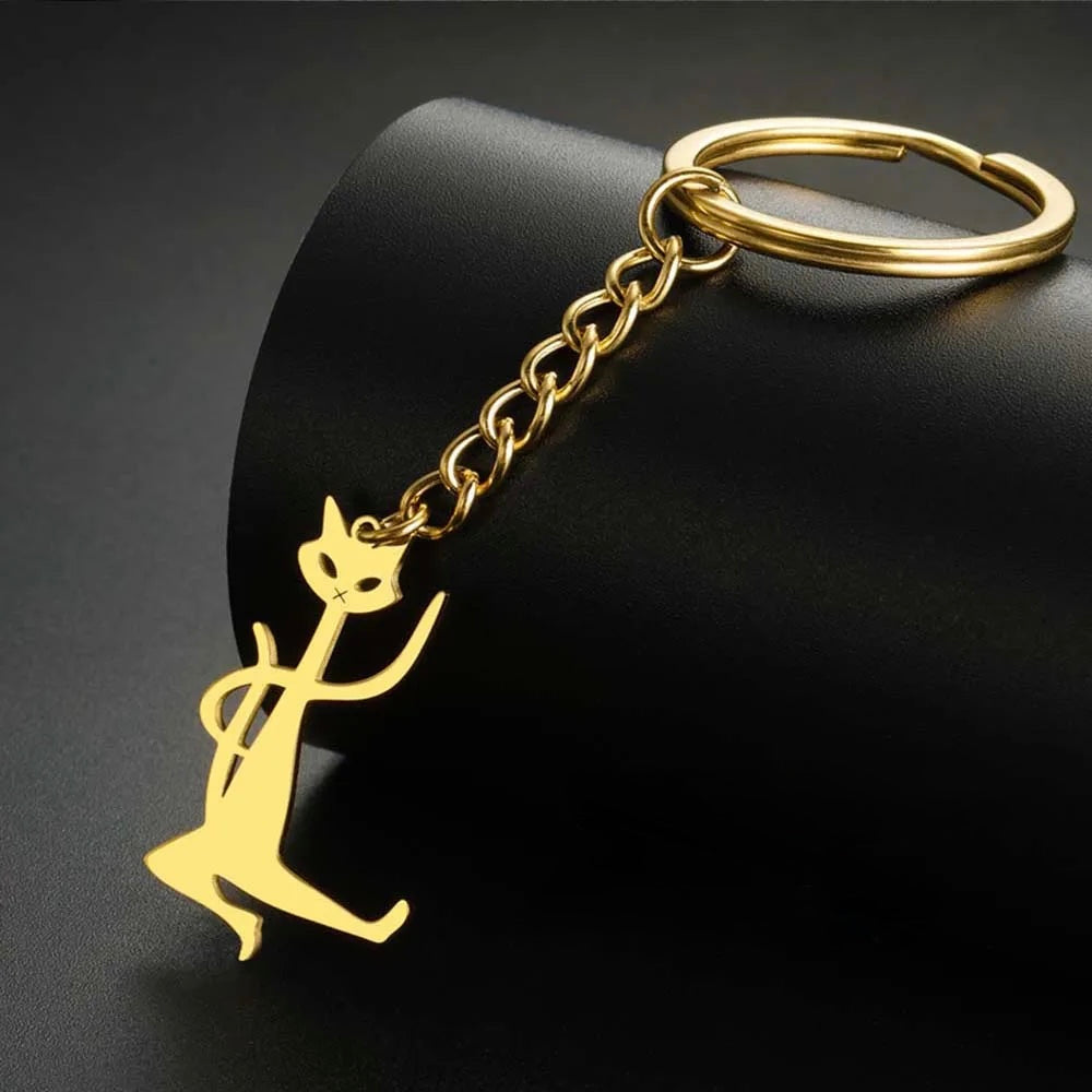 EDELSTAHL "CAT" SCHLÜSSELANHÄNGER - ICERAIN JEWELRY