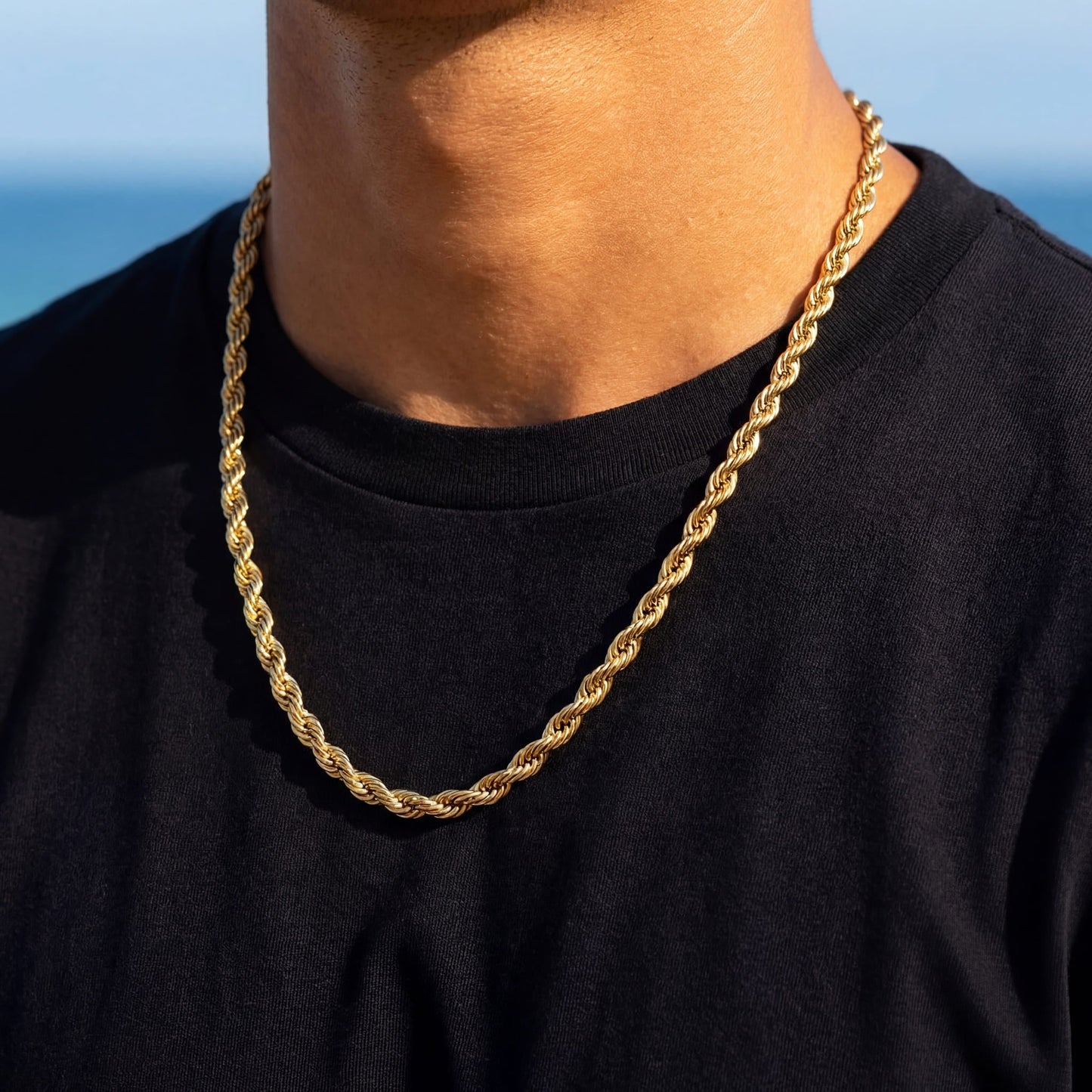 SALE |  EDELSTAHL 3MM 60CM "GOLD ROPE" KETTE