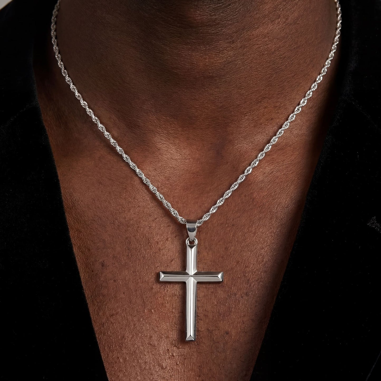 925S SILVER "SILVER CROSS" KETTE - ICERAIN JEWELRY