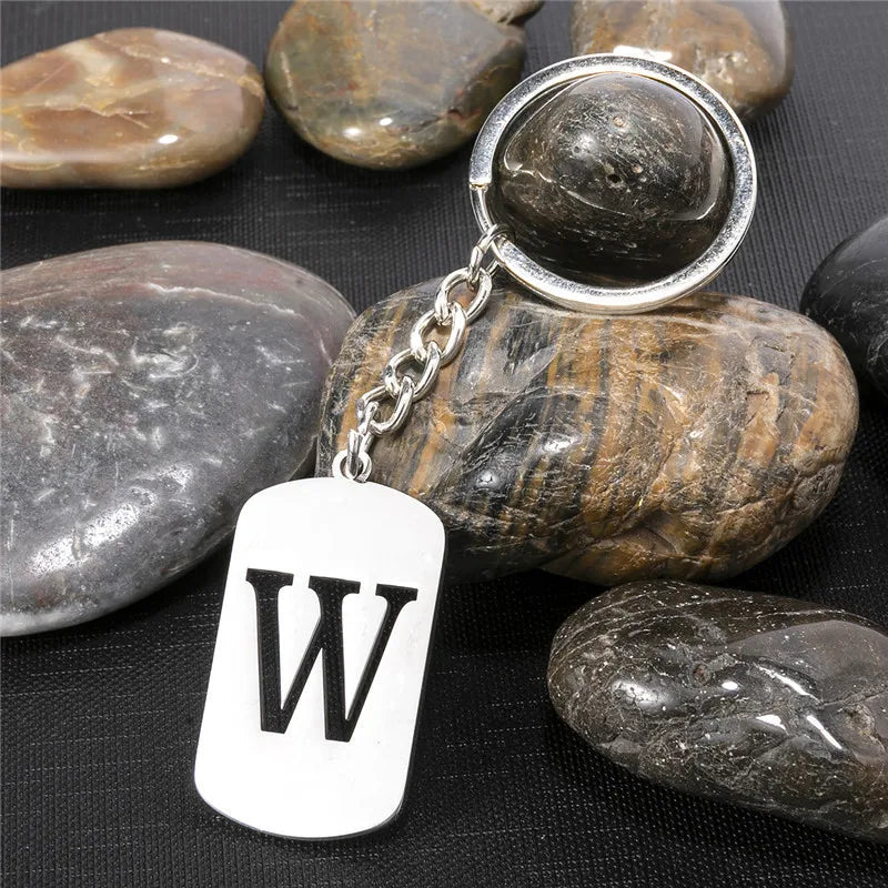 PERSONALISIERTER EDELSTAHL ANFANGSBUCHSTABE "WALLERO" SCHLÜSSELANHÄNGER - ICERAIN JEWELRY