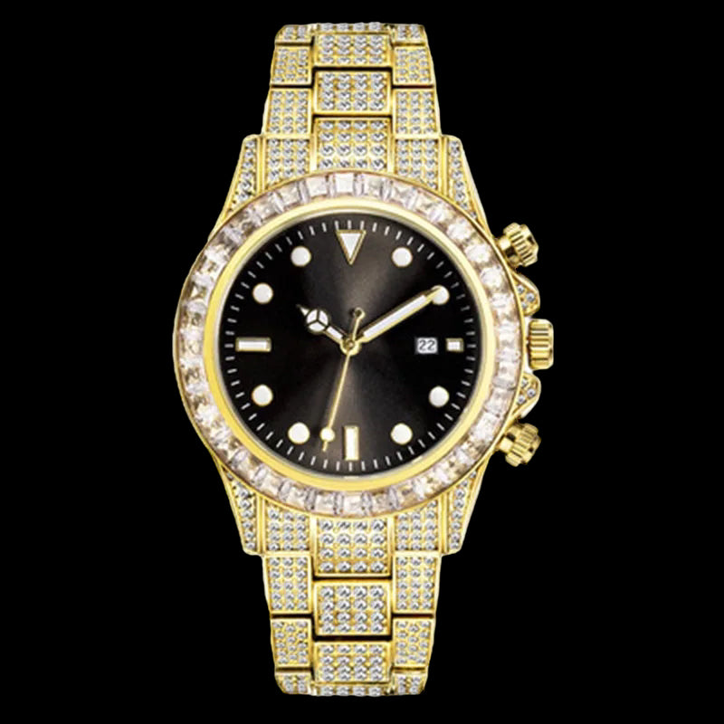 Luxus Designer Iced Out "Submalara" Uhr + Box + Armbandkürzer