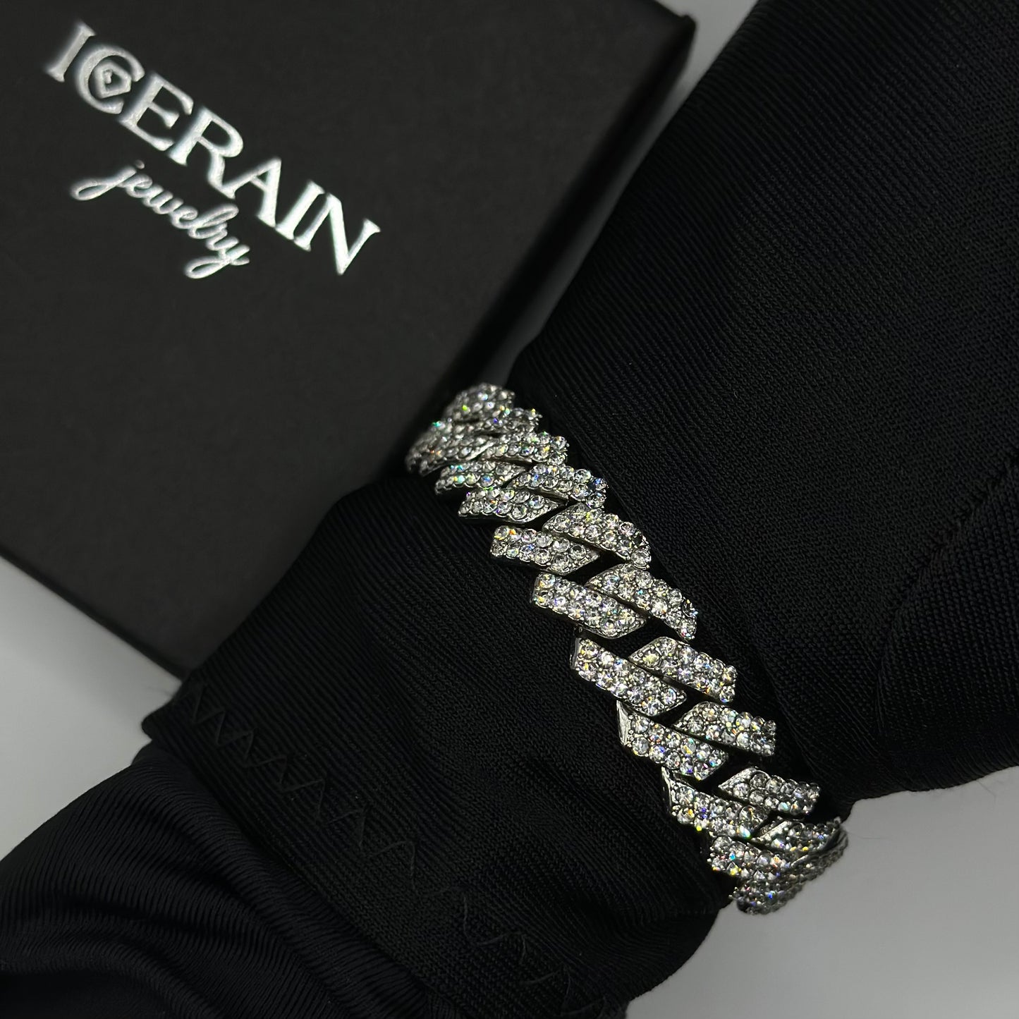 ICED OUT 14MM "SILVER PRONG CUBAN" ARMBAND - ICERAIN JEWELRY