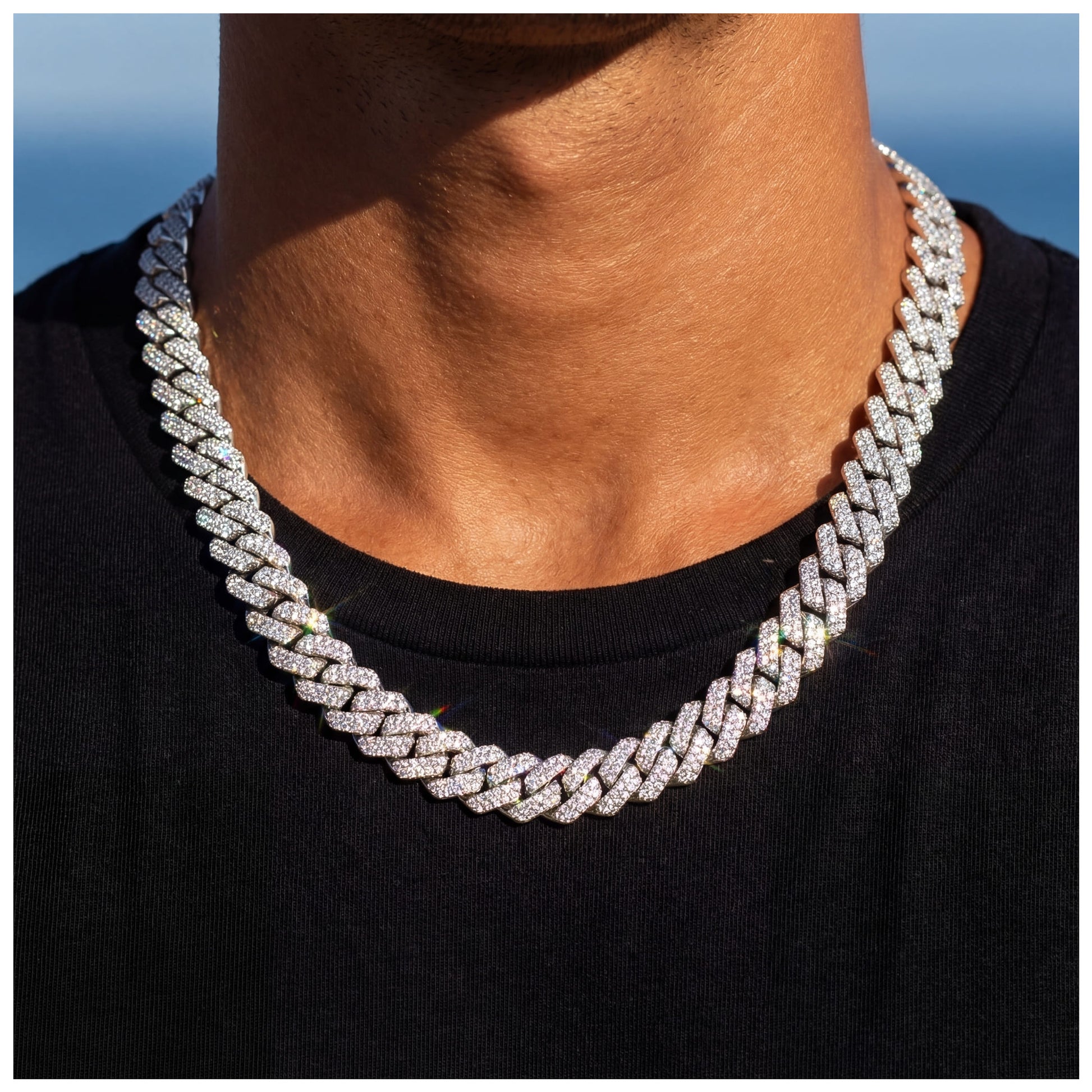SALE | ICED OUT 10MM 55CM "SILVER PRONG CUBAN" KETTE [HEAVY VERSION] - ICERAIN JEWELRY