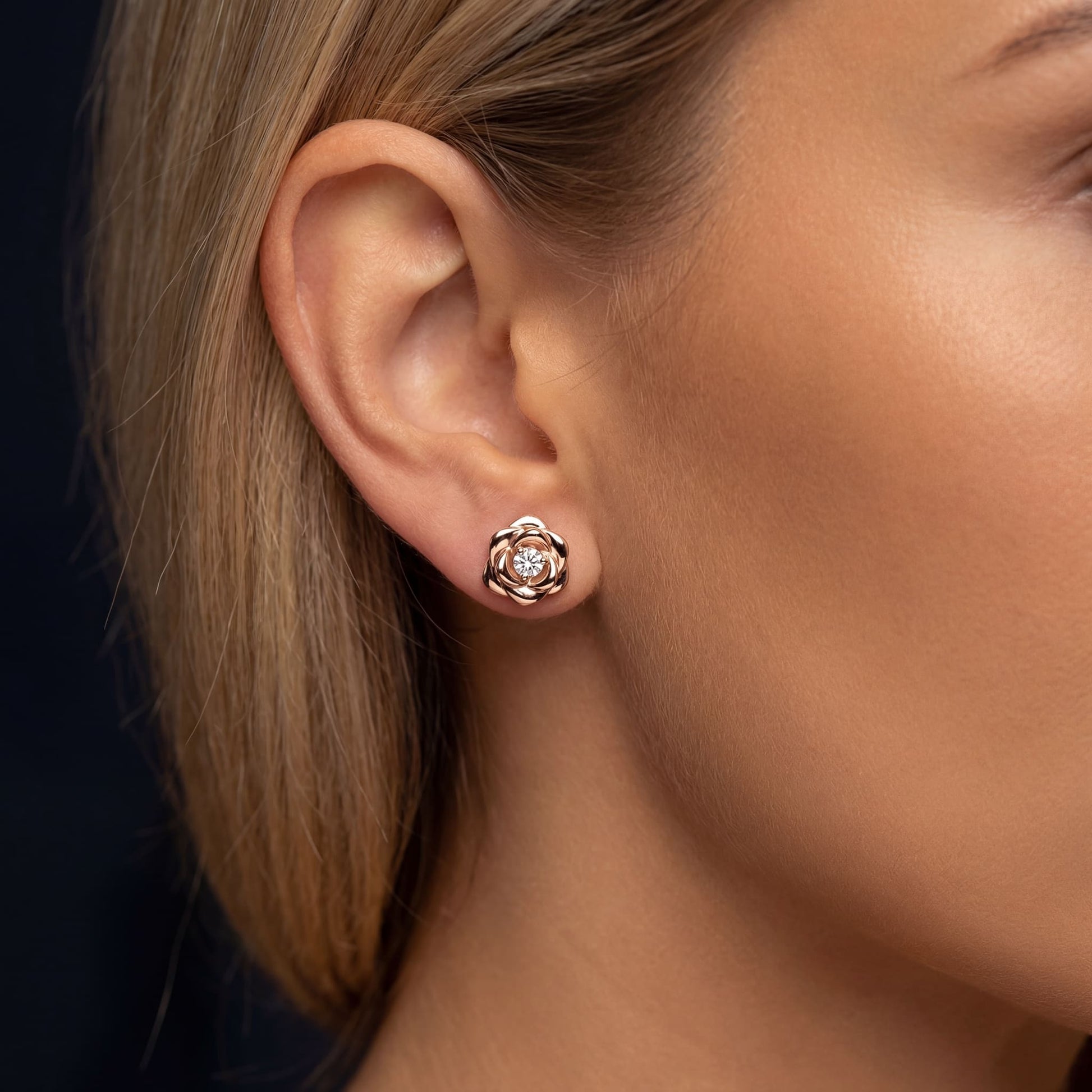 ICED OUT "ROSEGOLD ROSE" OHRRINGE - ICERAIN JEWELRY