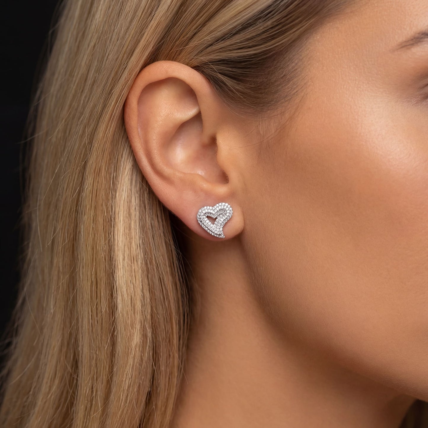 ICED OUT "HEART" OHRRINGE - ICERAIN JEWELRY