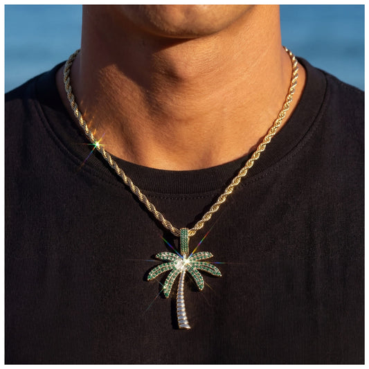 SALE | ICED OUT 50CM "GOLD PALM" KETTE - ICERAIN JEWELRY