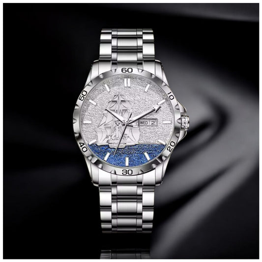 EDELSTAHL "SILVER NAVE" UHR - ICERAIN JEWELRY