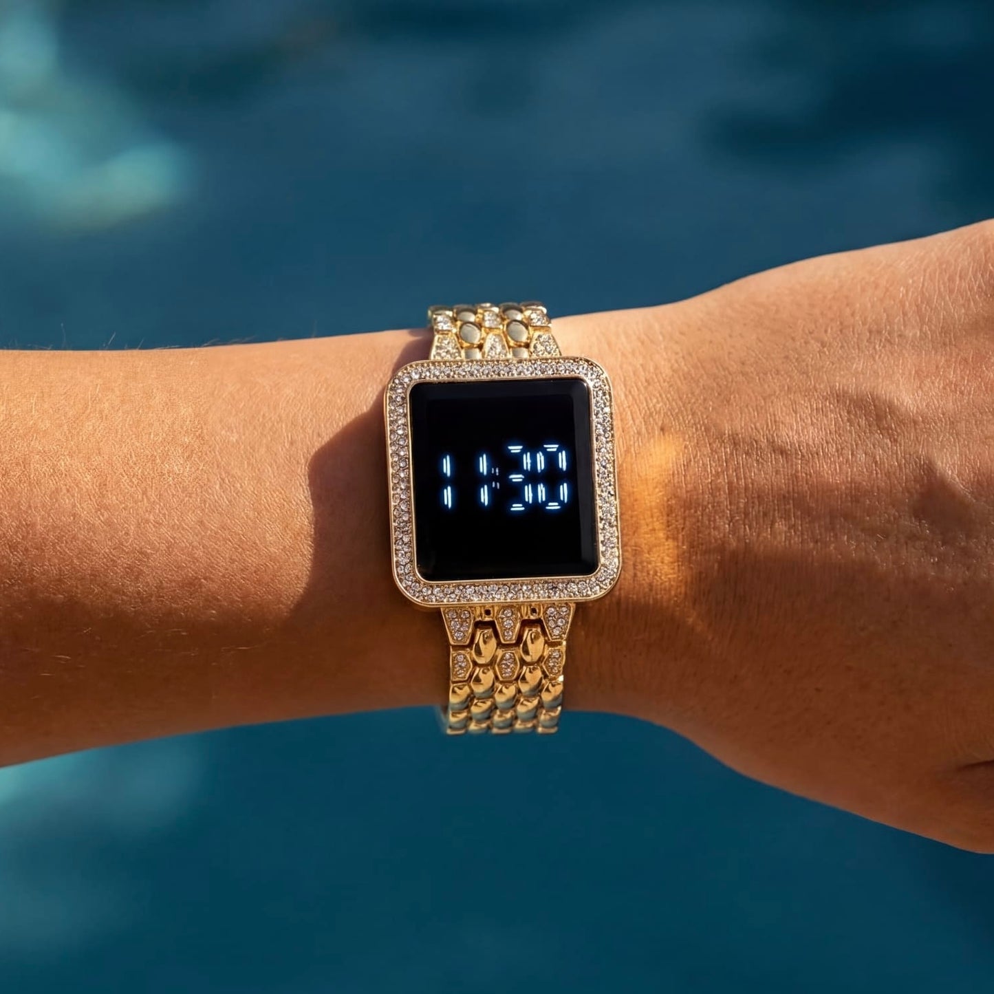EDELSTAHL LED "LOVALISIMA" UHR - ICERAIN JEWELRY