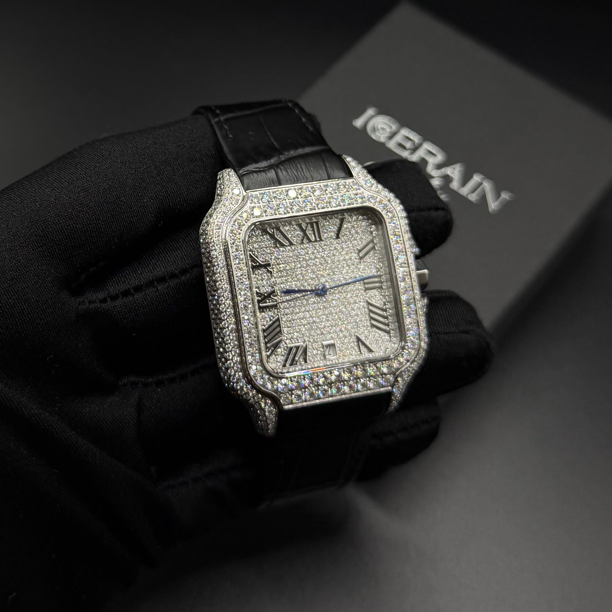 ICED OUT 40MM MOISSANITE "BLACK ROMA PIAZZA" UHR - ICERAIN JEWELRY