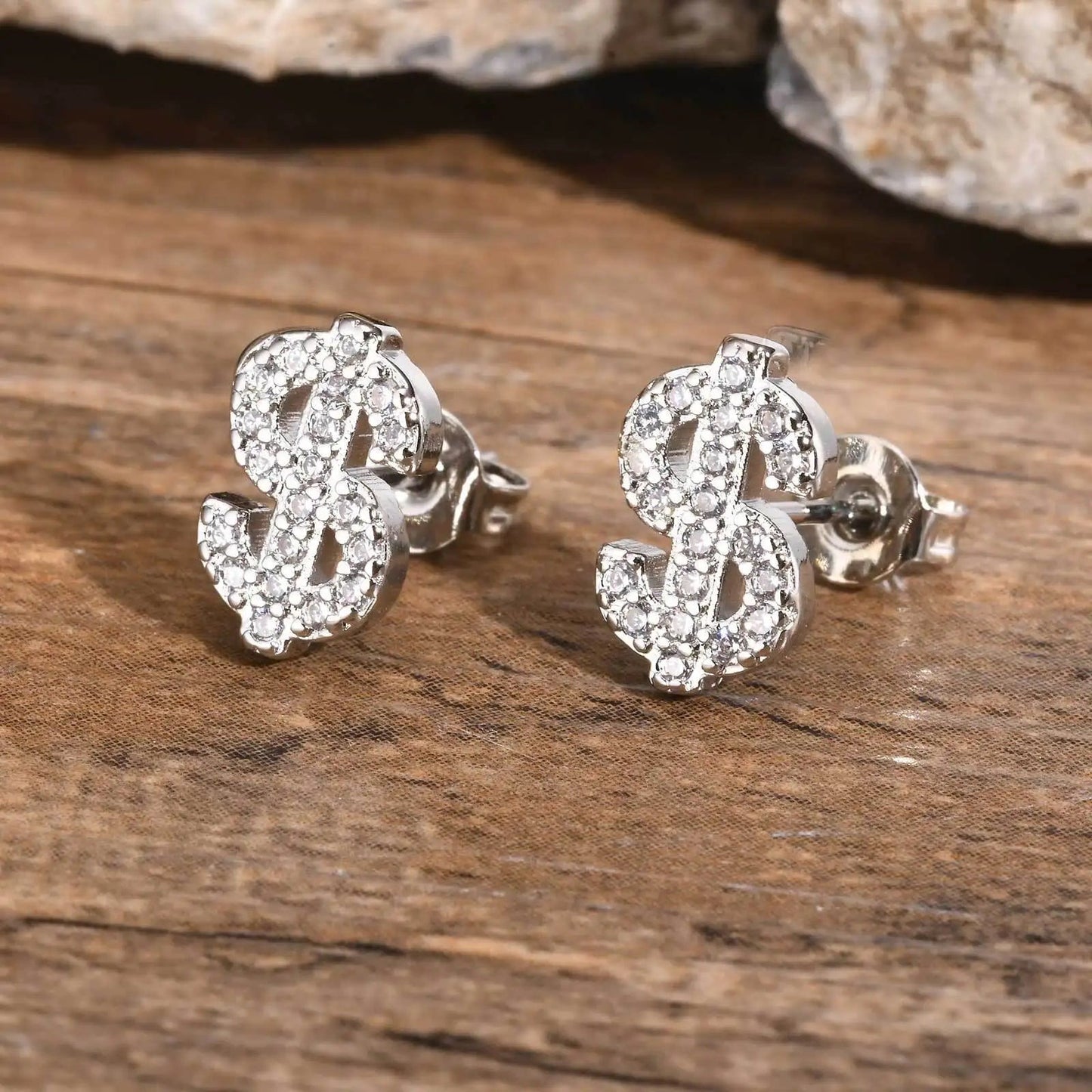 ICED OUT "DOLLAR" OHRRINGE - ICERAIN JEWELRY
