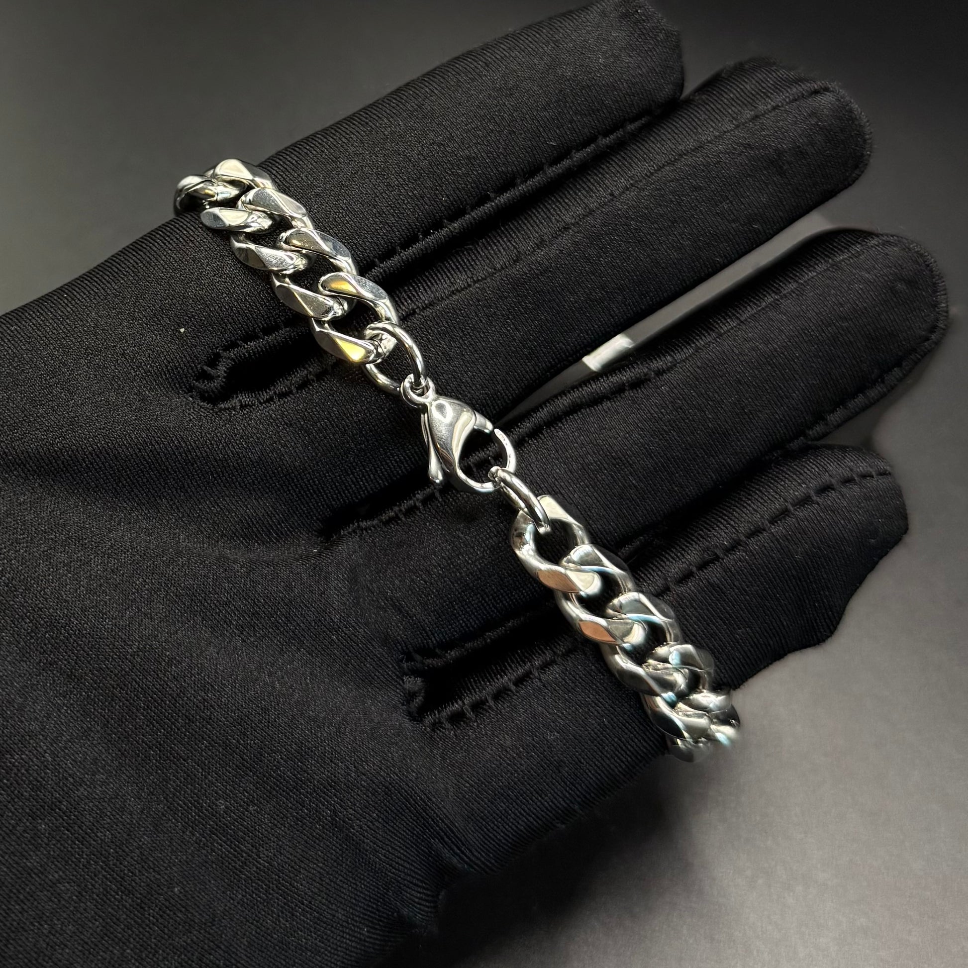 EDELSTAHL "SILVER CUBAN" ARMBAND - ICERAIN JEWELRY