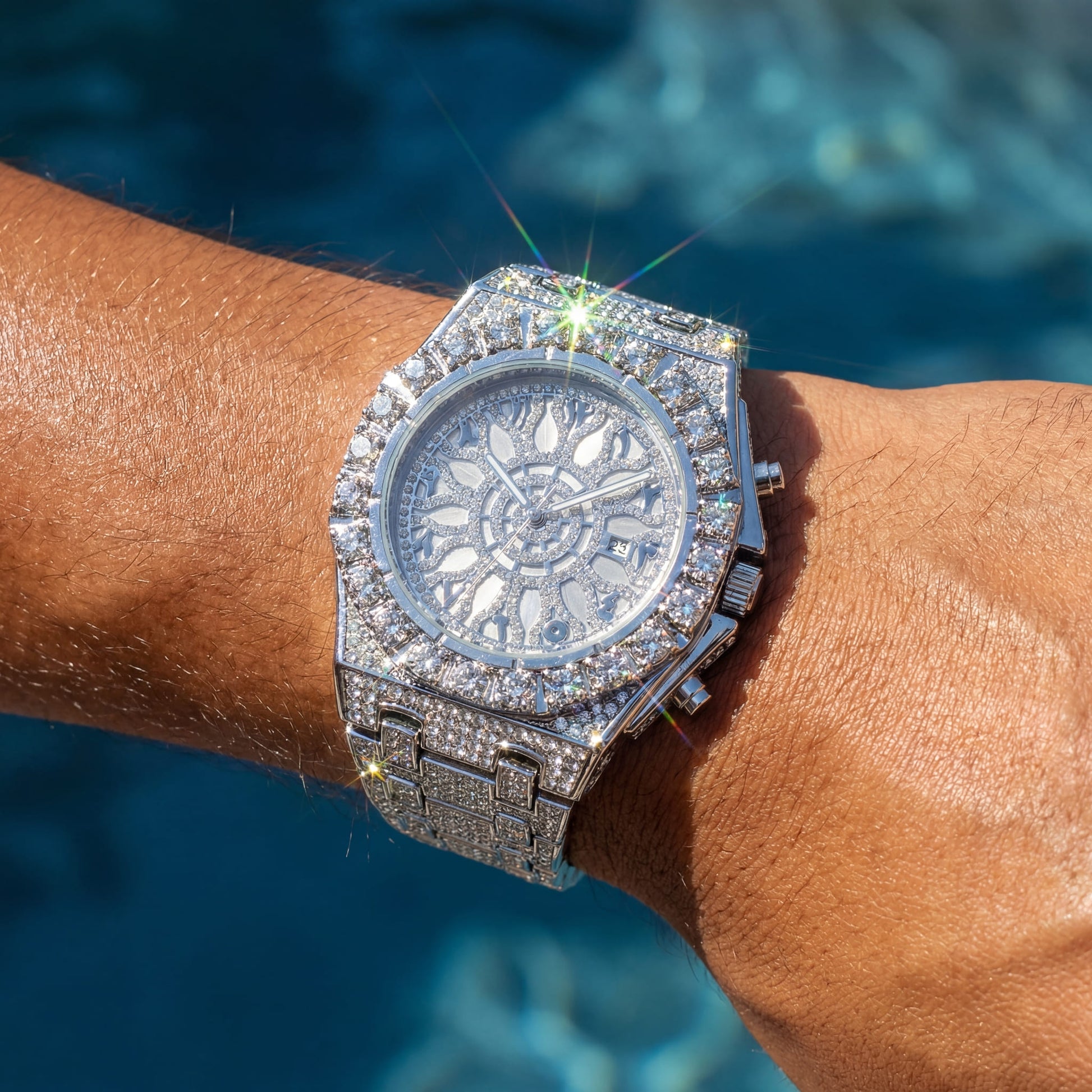 ICED OUT " ARABIC SUN" UHR - ICERAIN JEWELRY