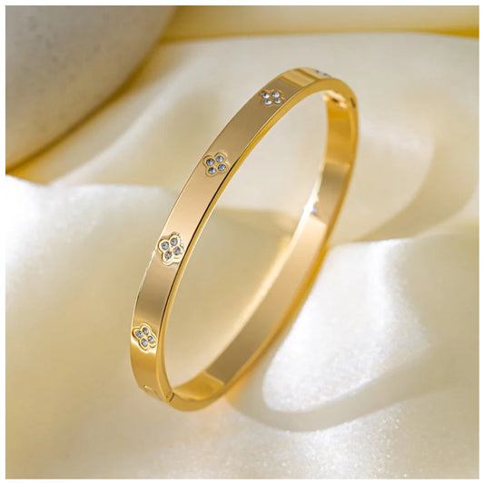 EDELSTAHL "CLASSIC CLOVER" ARMREIF - ICERAIN JEWELRY