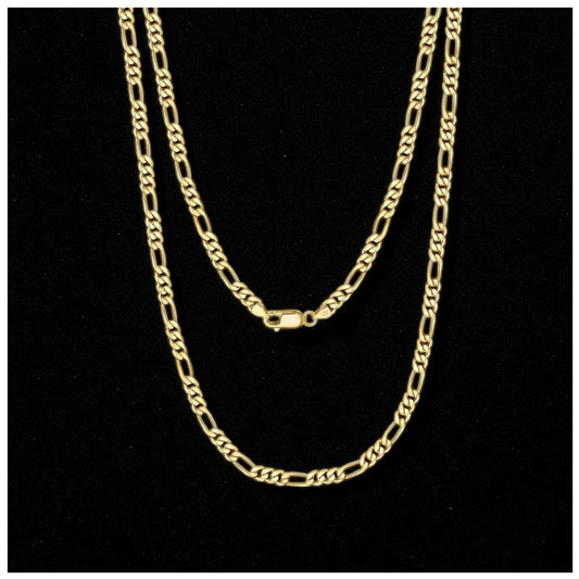 925S SILVER 18K GOLD "FIGARO" KETTE [PREMIUM VERSION] - ICERAIN JEWELRY