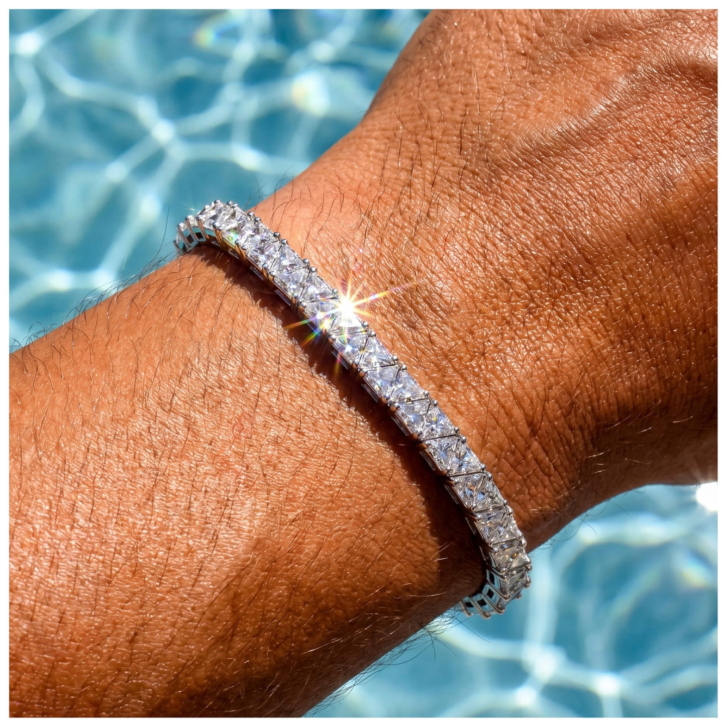 ICED OUT 5MM "TRIANGLE TENNIS" ARMBAND - ICERAIN JEWELRY
