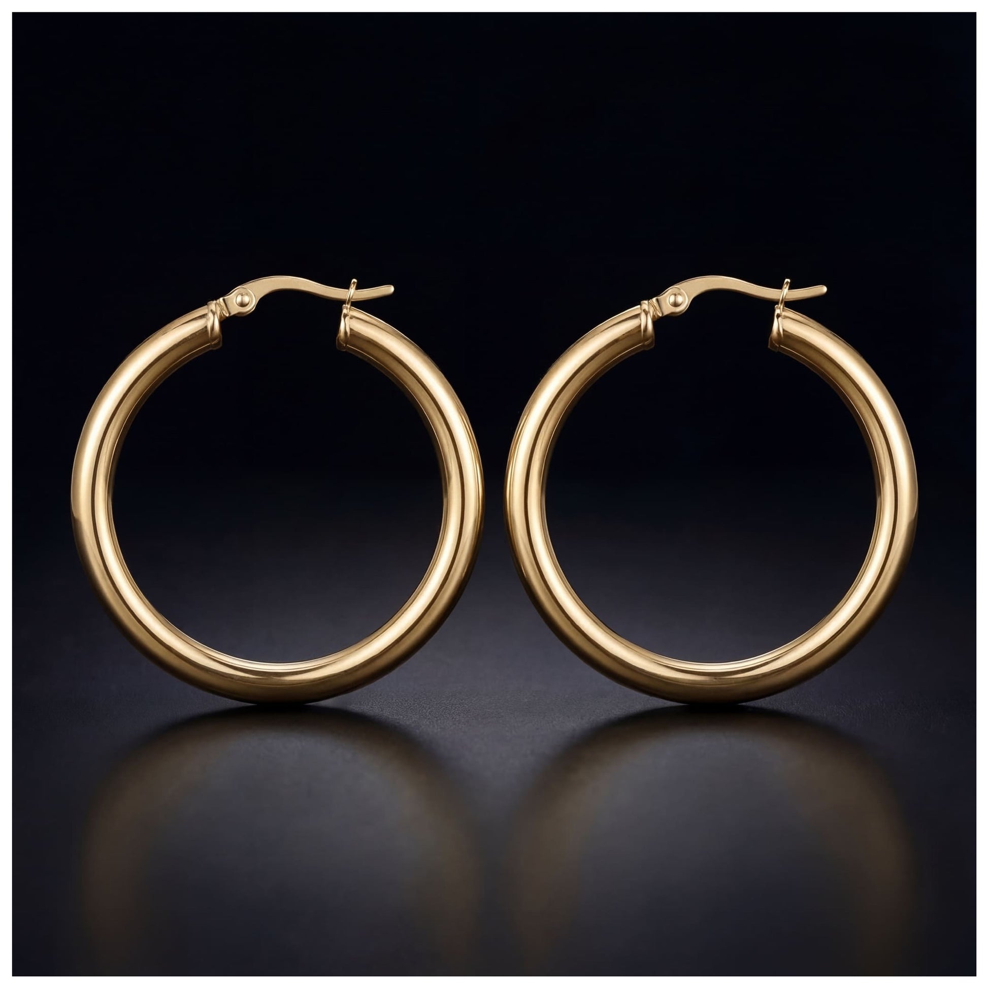 EDELSTAHL "GOLD CIRCLE" OHRRINGE - ICERAIN JEWELRY