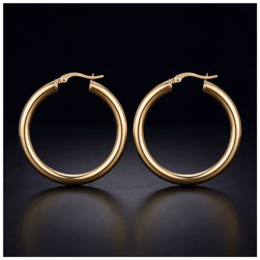 EDELSTAHL "GOLD CIRCLE" OHRRINGE - ICERAIN JEWELRY