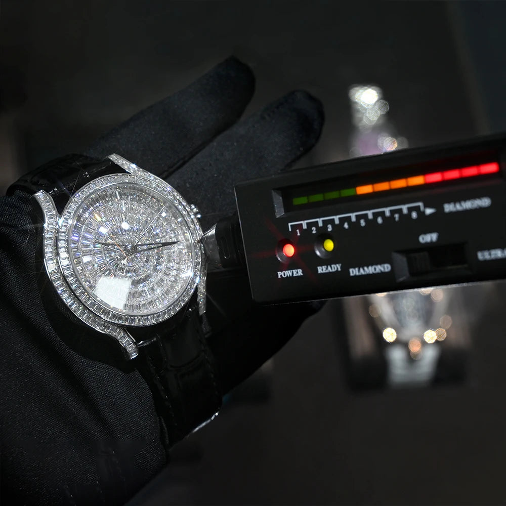 ICED OUT 45MM MOISSANITE "DIAMOND FACE" UHR - ICERAIN JEWELRY