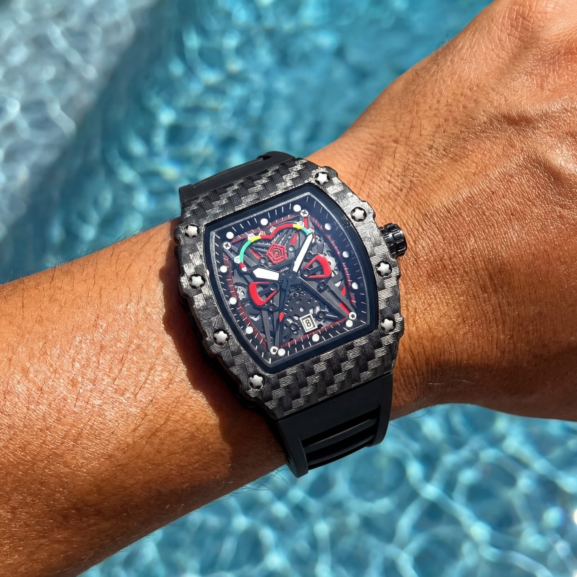 EDELSTAHL "CARBONIRA" UHR - ICERAIN JEWELRY
