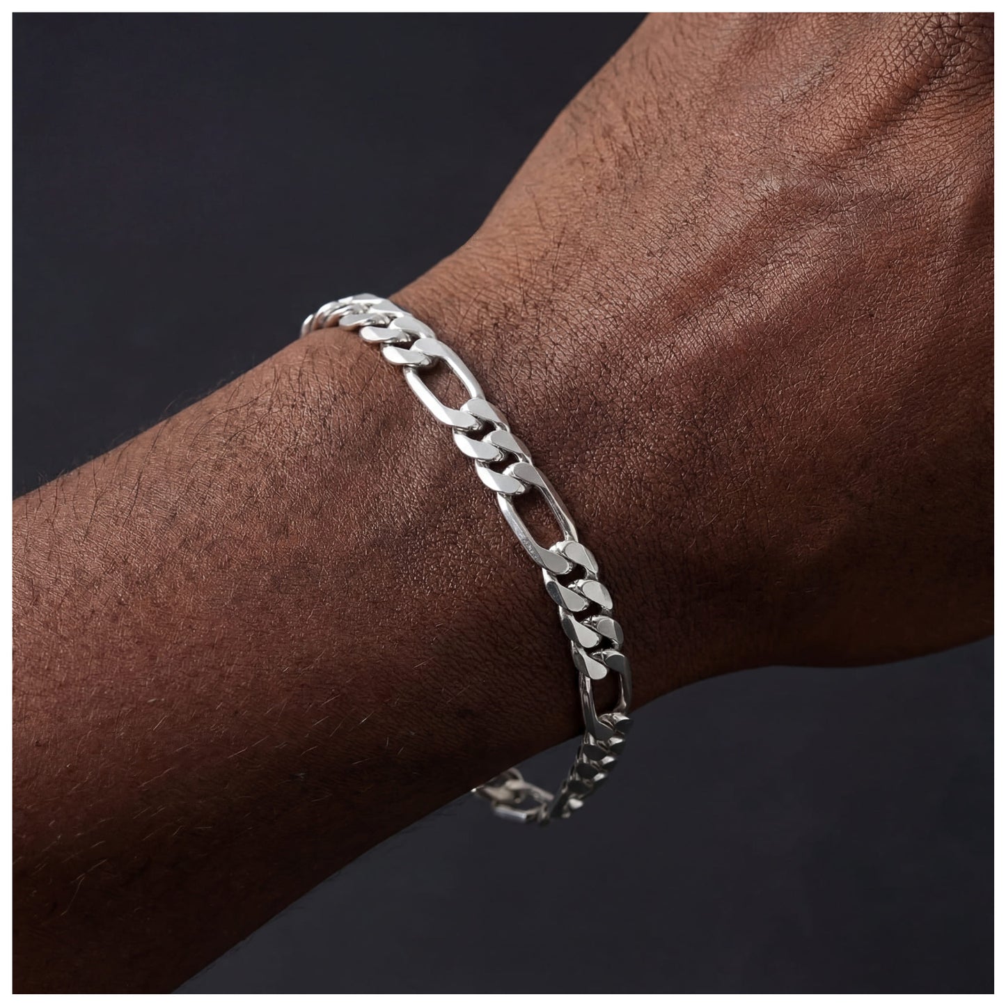 925S SILVER 6,5MM "FIGARO" ARMBAND [PREMIUM VERSION] - ICERAIN JEWELRY