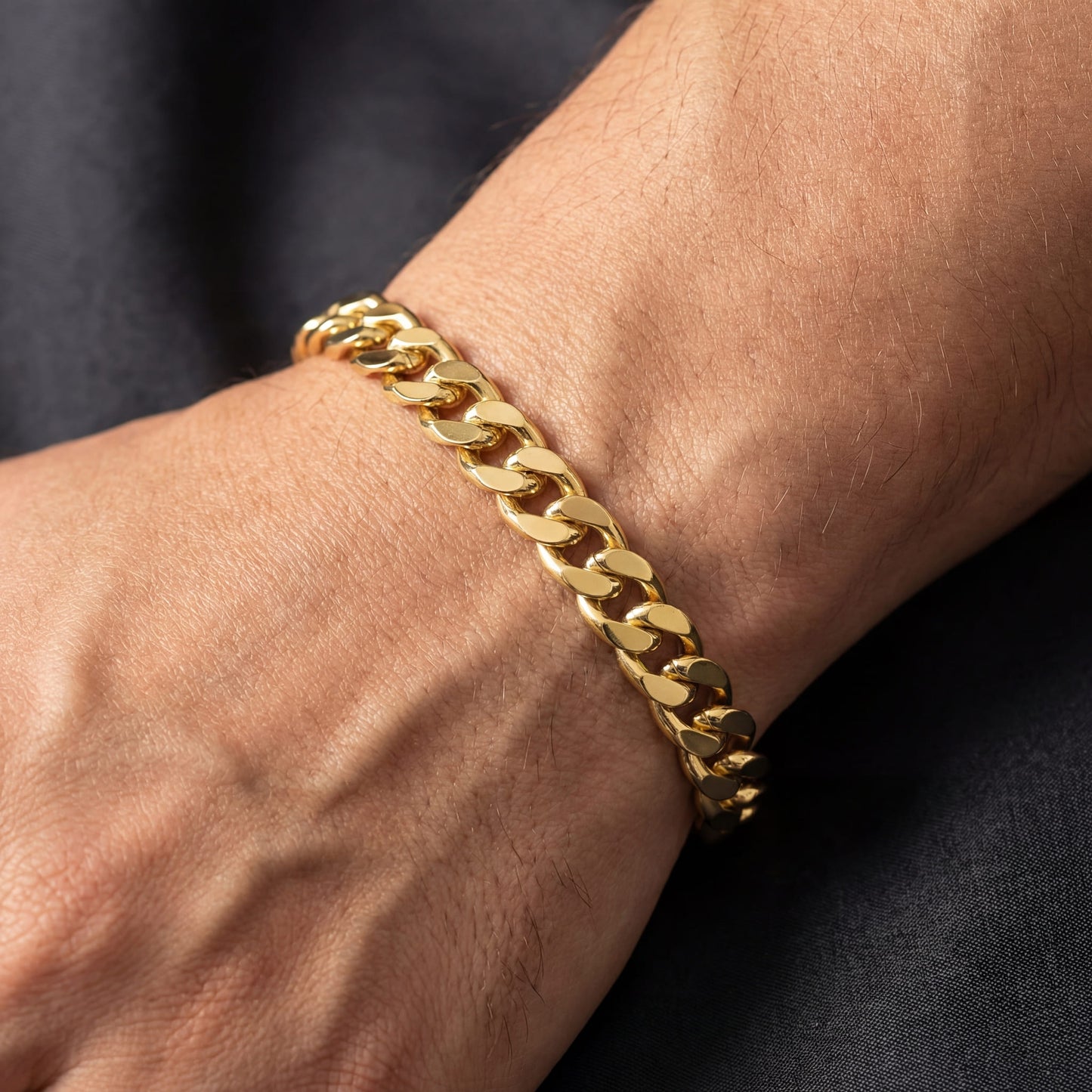 925S SILVER 18K GOLD "CUBAN" ARMBAND [PREMIUM VERSION] - ICERAIN JEWELRY