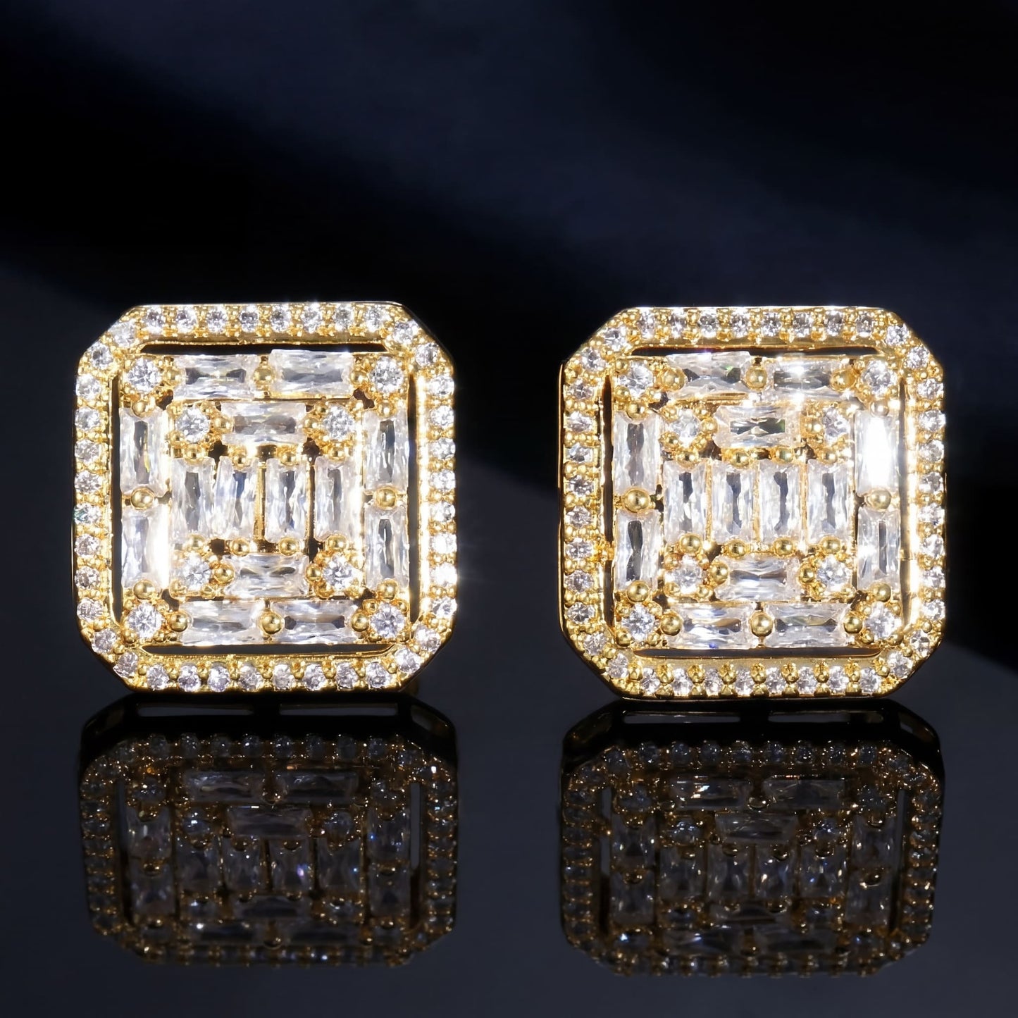ICED OUT "GOLD PHANTASTICO" OHRRINGE - ICERAIN JEWELRY